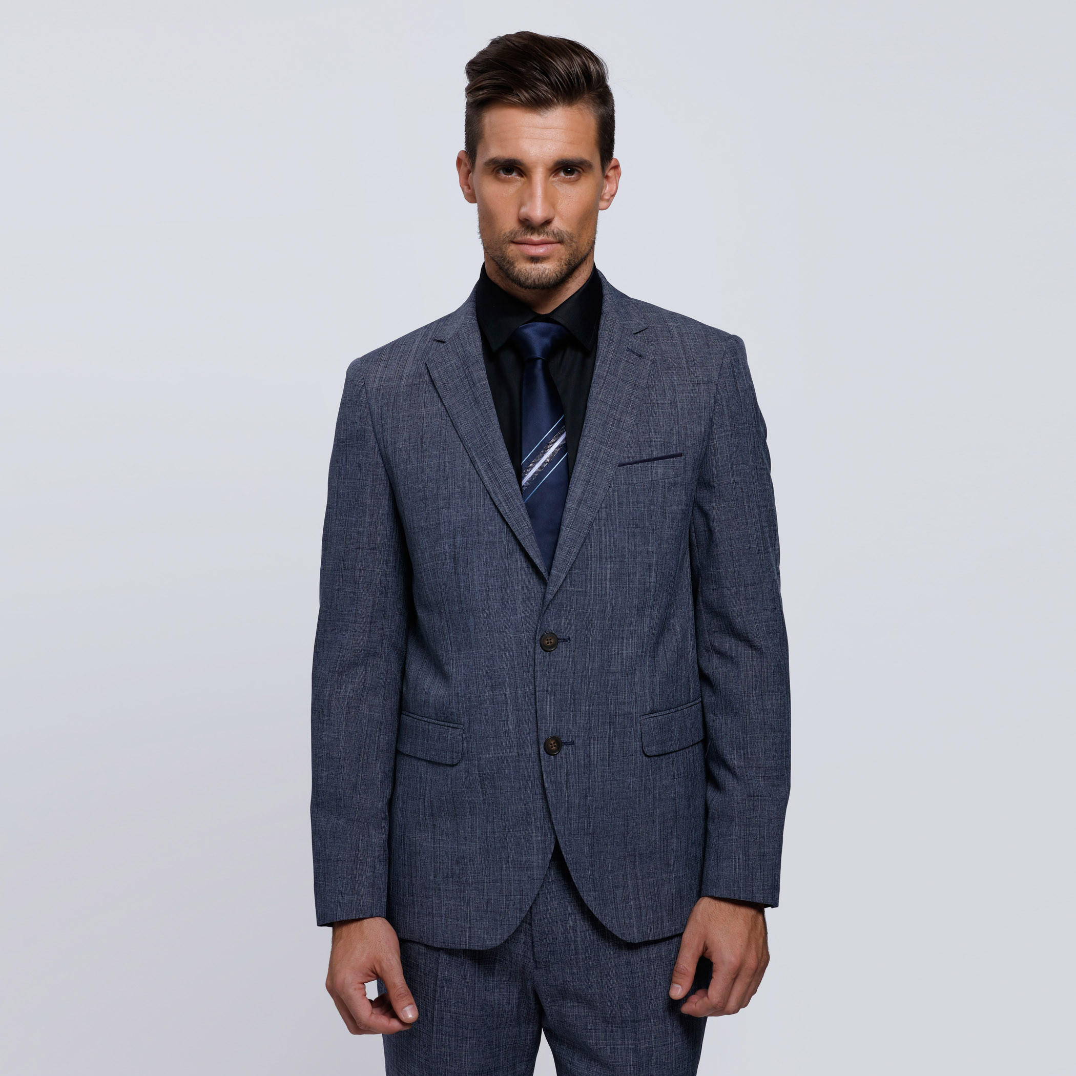 Blazer with Notch Collar and Long Sleeves-men-winterwear-jacketsandblazers-image-1