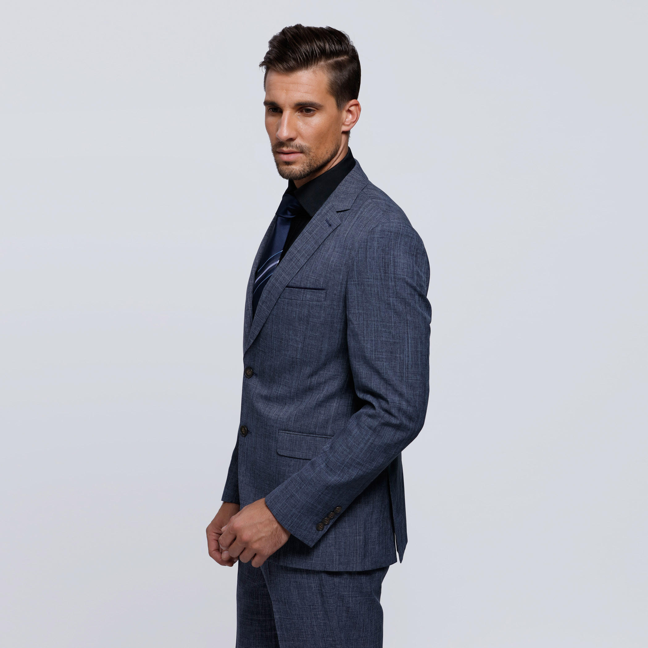 Blazer with Notch Collar and Long Sleeves-men-winterwear-jacketsandblazers-image-3