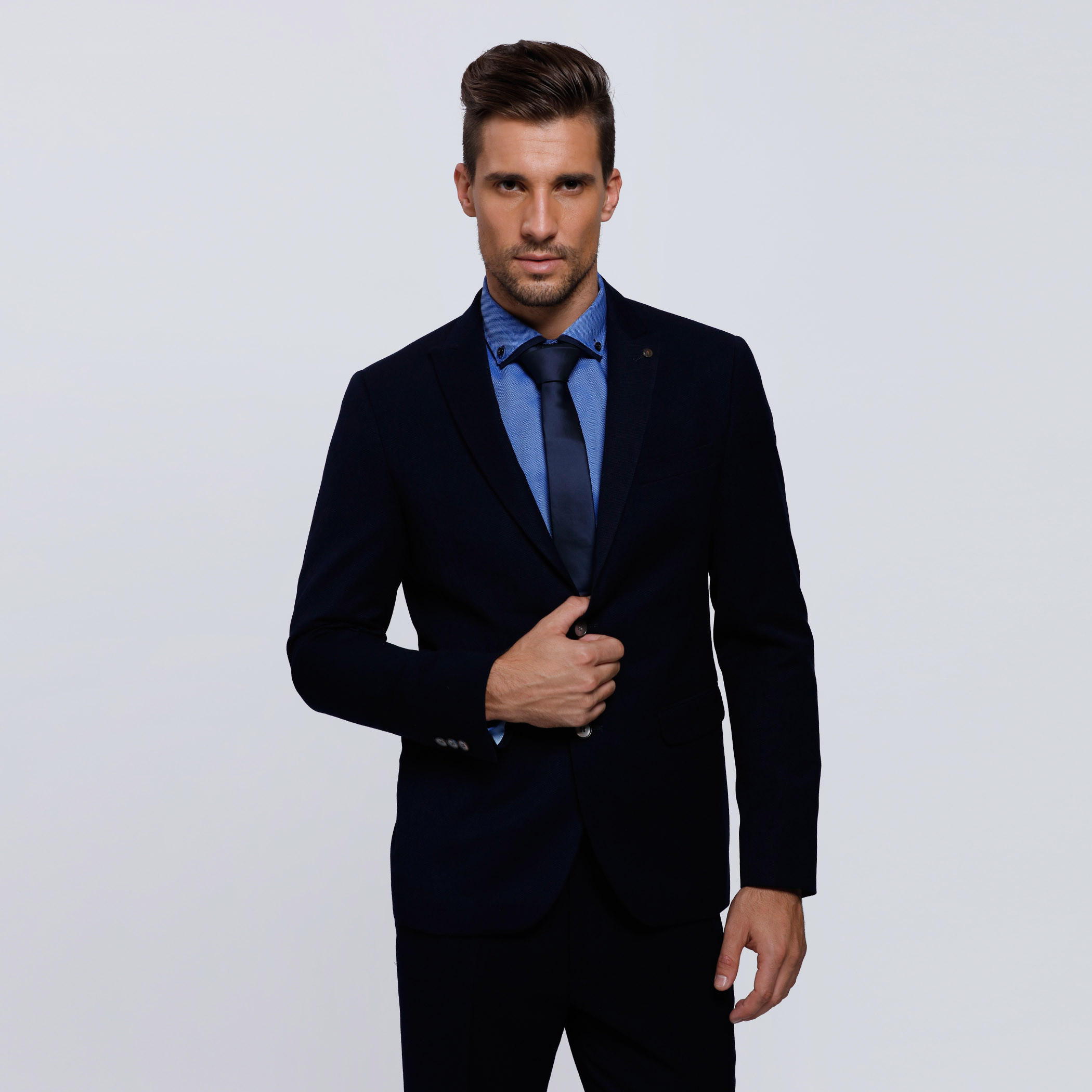Blazer with Notch Collar and Long Sleeves-men-winterwear-jacketsandblazers-image-6