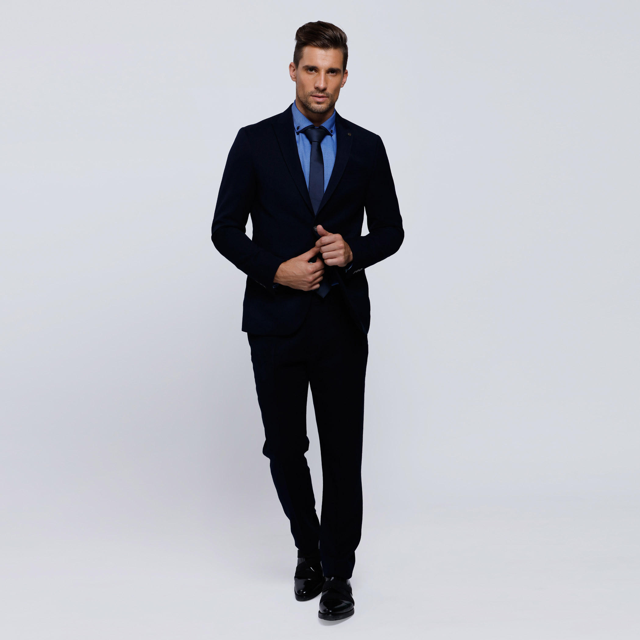 Blazer with Notch Collar and Long Sleeves-men-winterwear-jacketsandblazers-image-10