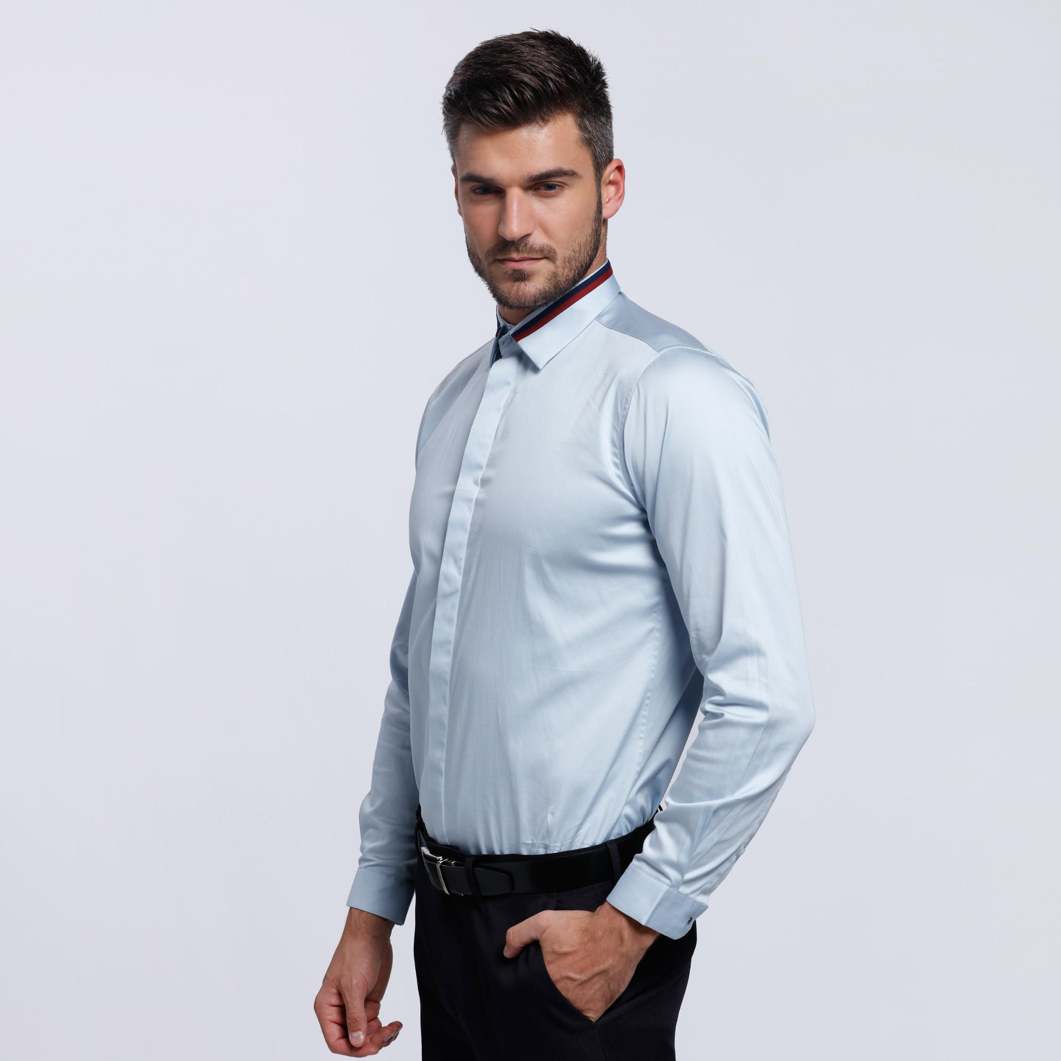 Long Sleeves Shirt with Complete Placket in Slim Fit-men-clothing-shirts-image-3
