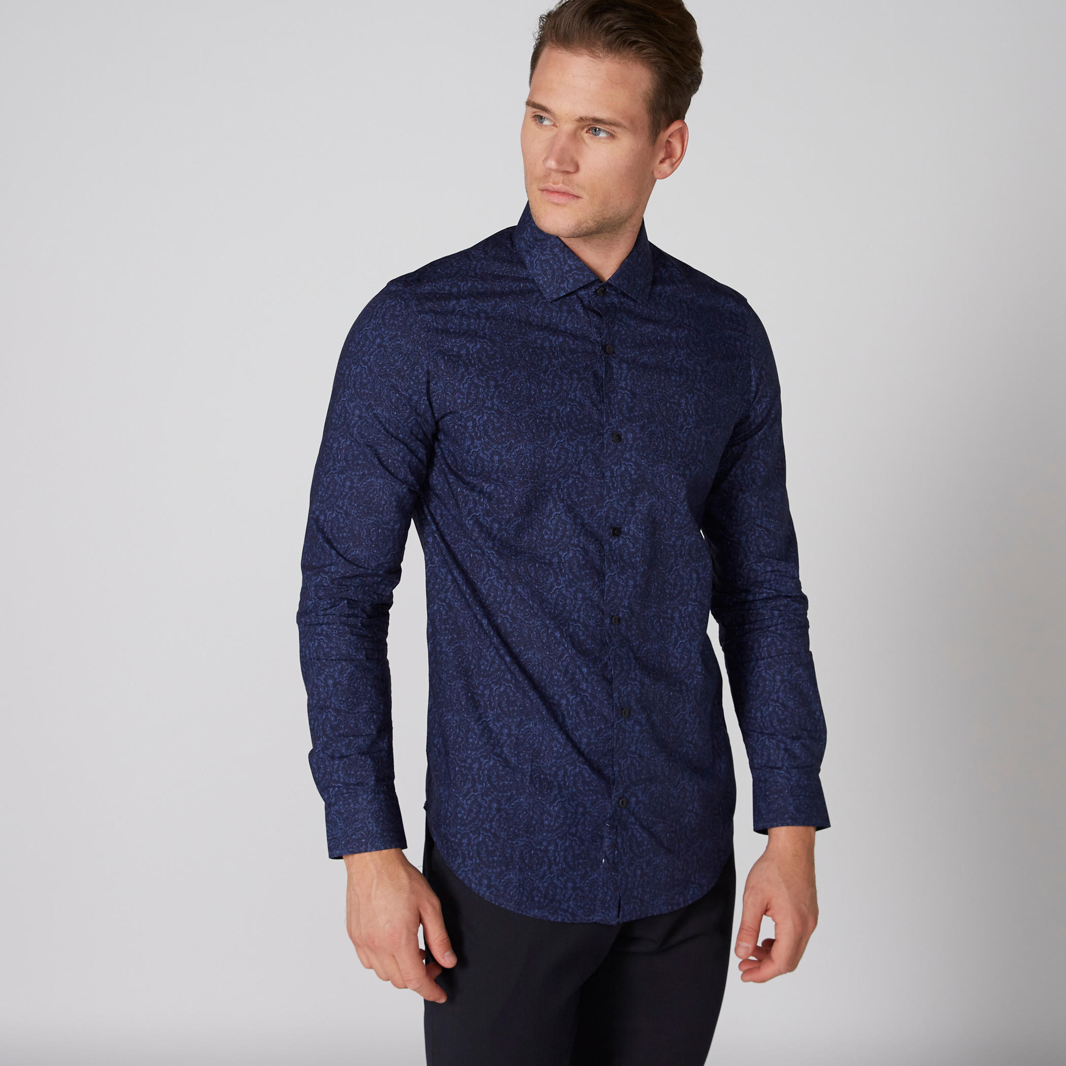 Printed Shirt with Long Sleeves and Complete Placket-men-clothing-shirts-image-3