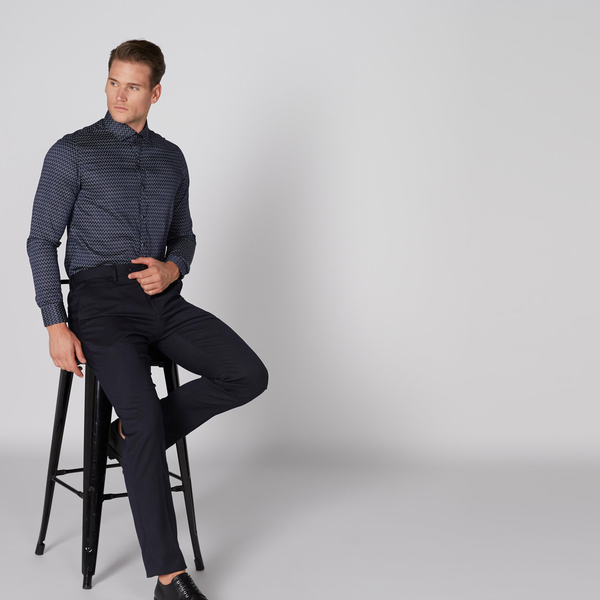 Printed Shirt with Long Sleeves and Complete Placket-men-clothing-shirts-image-1