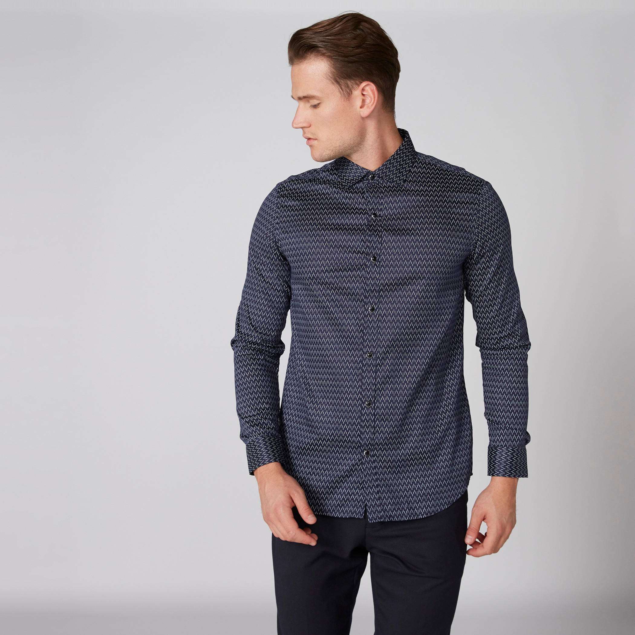 Printed Shirt with Long Sleeves and Complete Placket-men-clothing-shirts-image-3