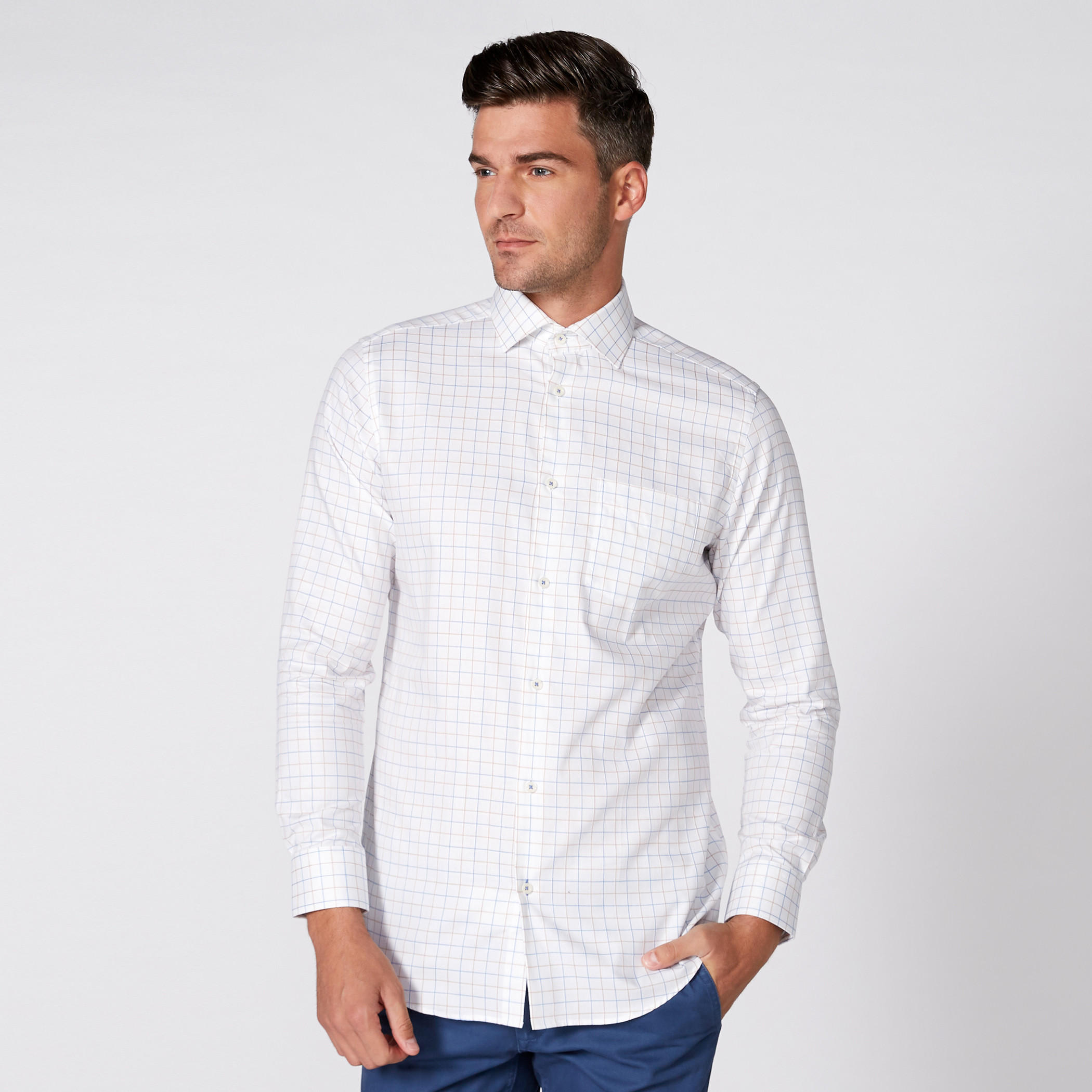 قميص كاروهات بأكمام طويلة وأزرار-men-clothing-shirts-image-2
