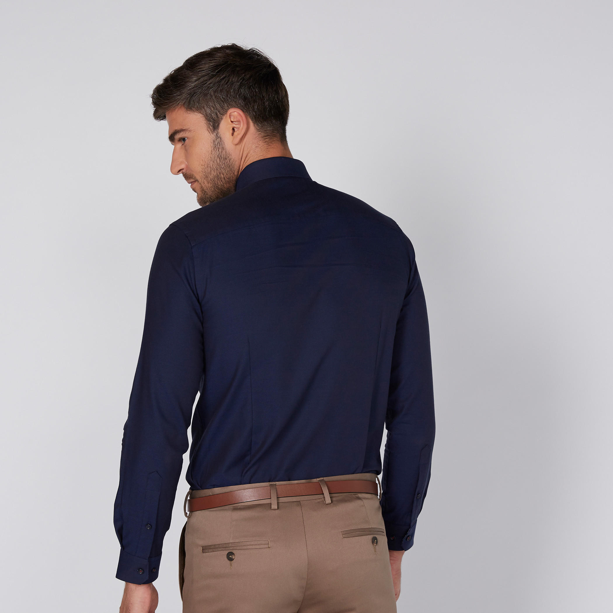 Textured Shirt with Long Sleeves and Complete Placket-men-clothing-shirts-image-4