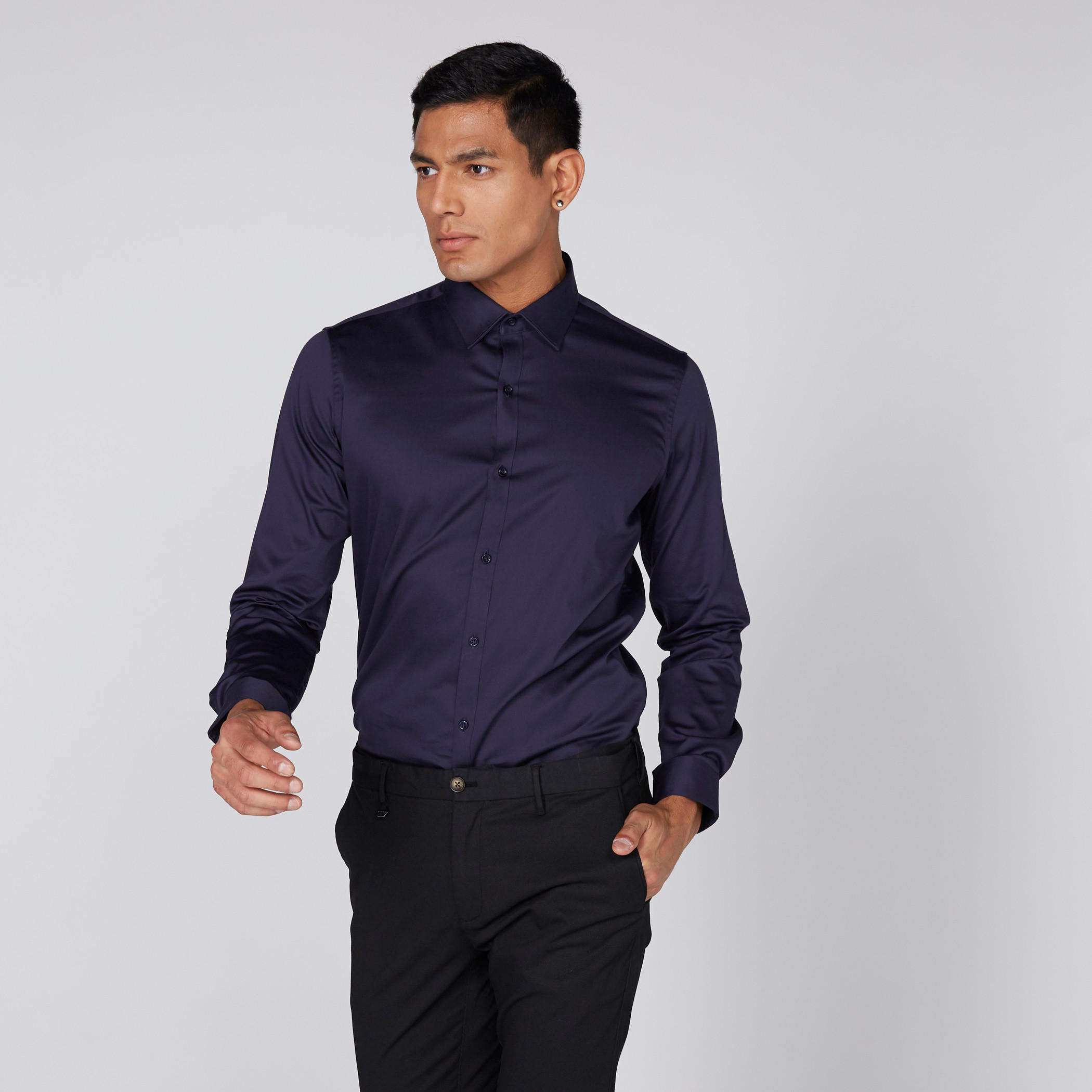 Full Length Shirt with Spread Collar and Complete Placket-men-clothing-shirts-image-1