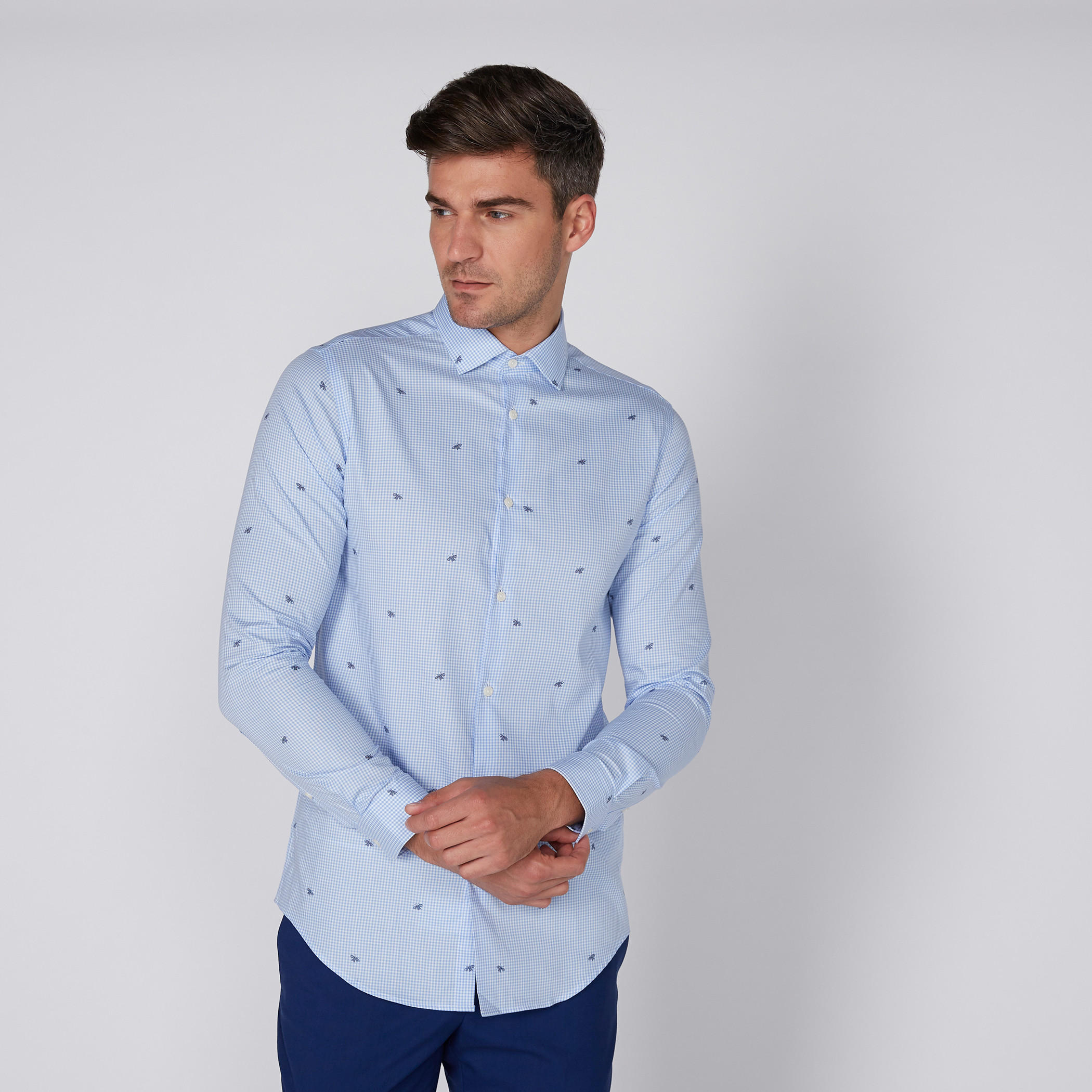 قميص بأكمام طويلة وطبعات نحل-men-clothing-shirts-image-4