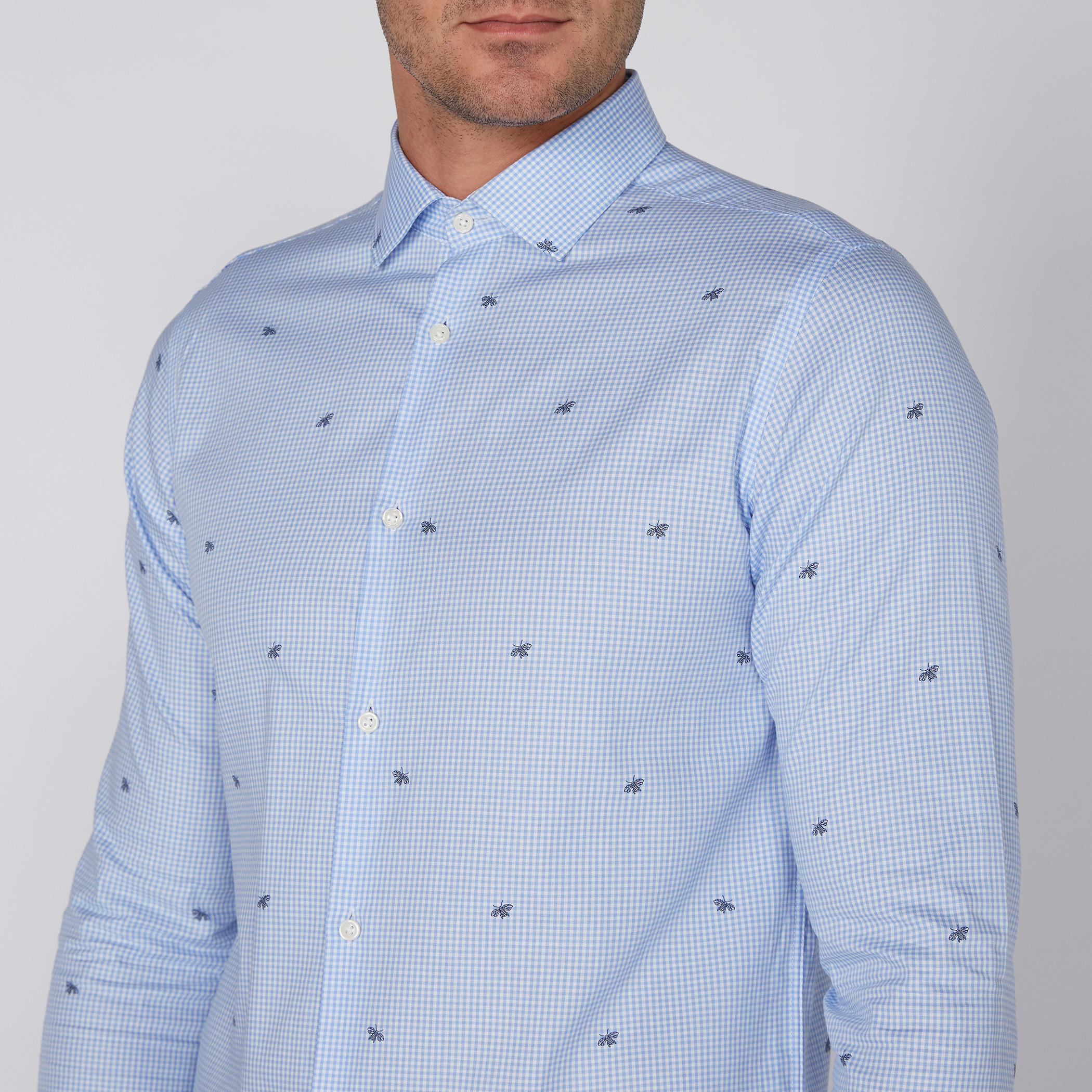 قميص بأكمام طويلة وطبعات نحل-men-clothing-shirts-image-2