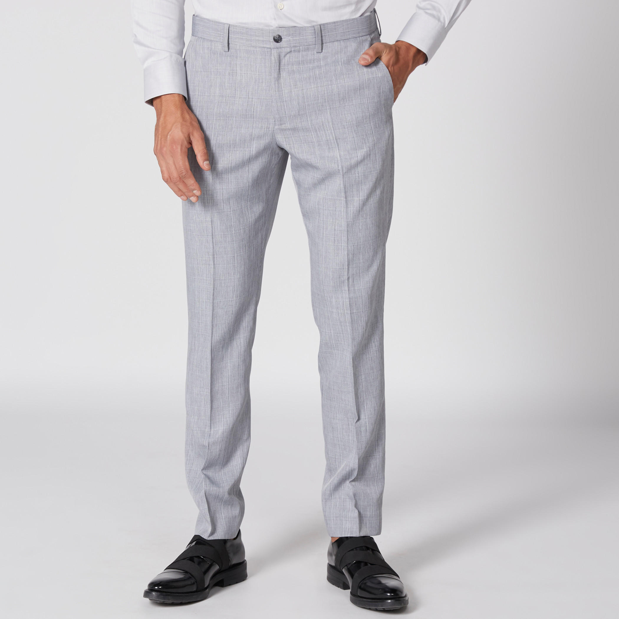 بنطال طويل كاروهات بزر إغلاق وجيوب-men-clothing-bottoms-trousersandchinos-trousers-image-2