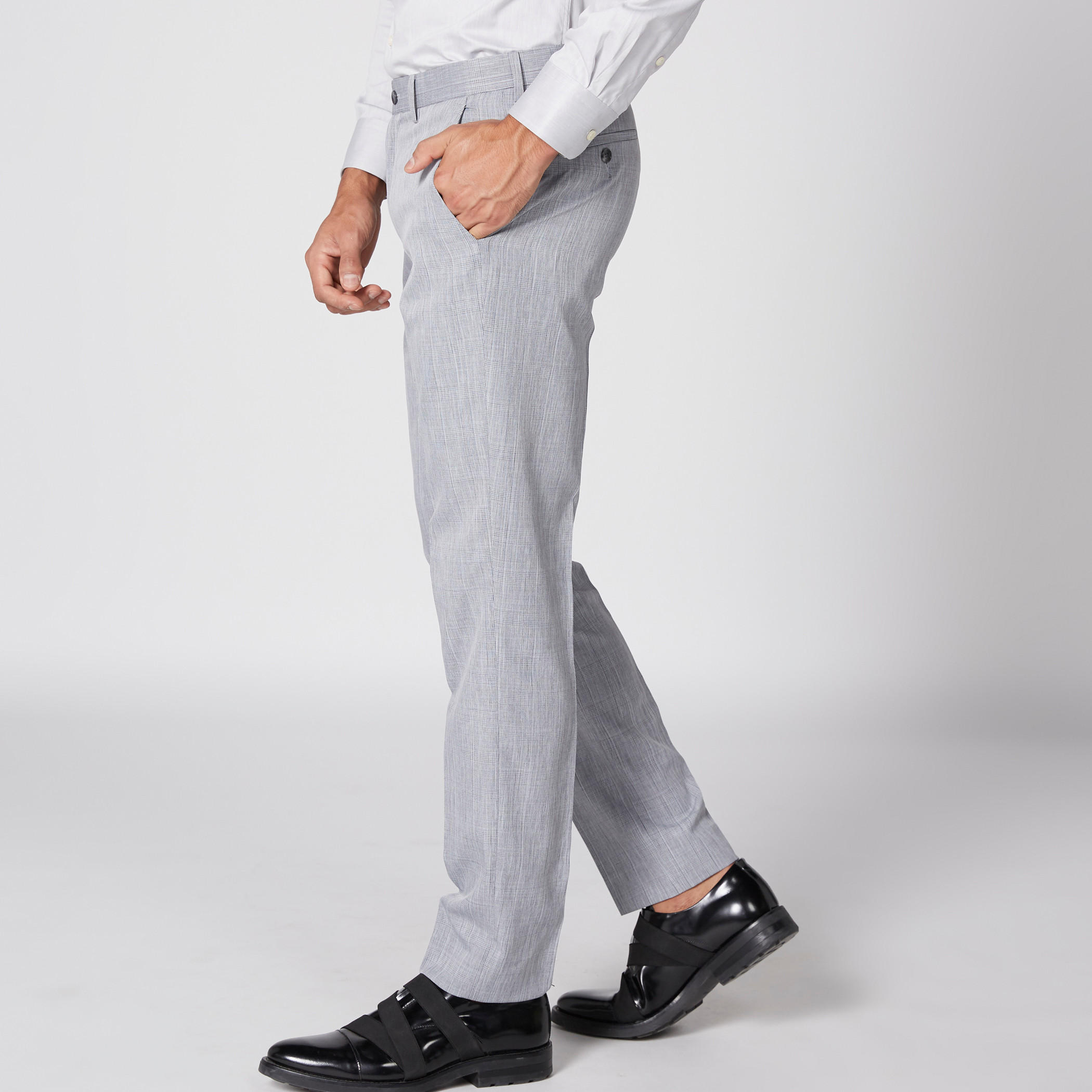 بنطال طويل كاروهات بزر إغلاق وجيوب-men-clothing-bottoms-trousersandchinos-trousers-image-4