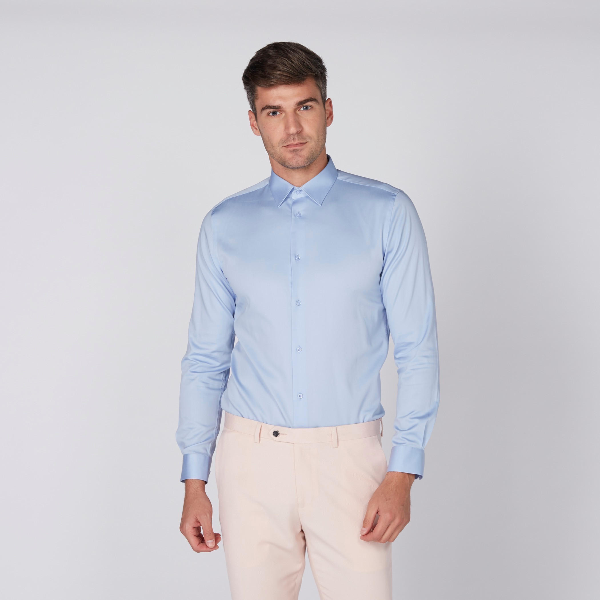Long Sleeves Formal Shirt with Spread Collar-men-clothing-shirts-image-1