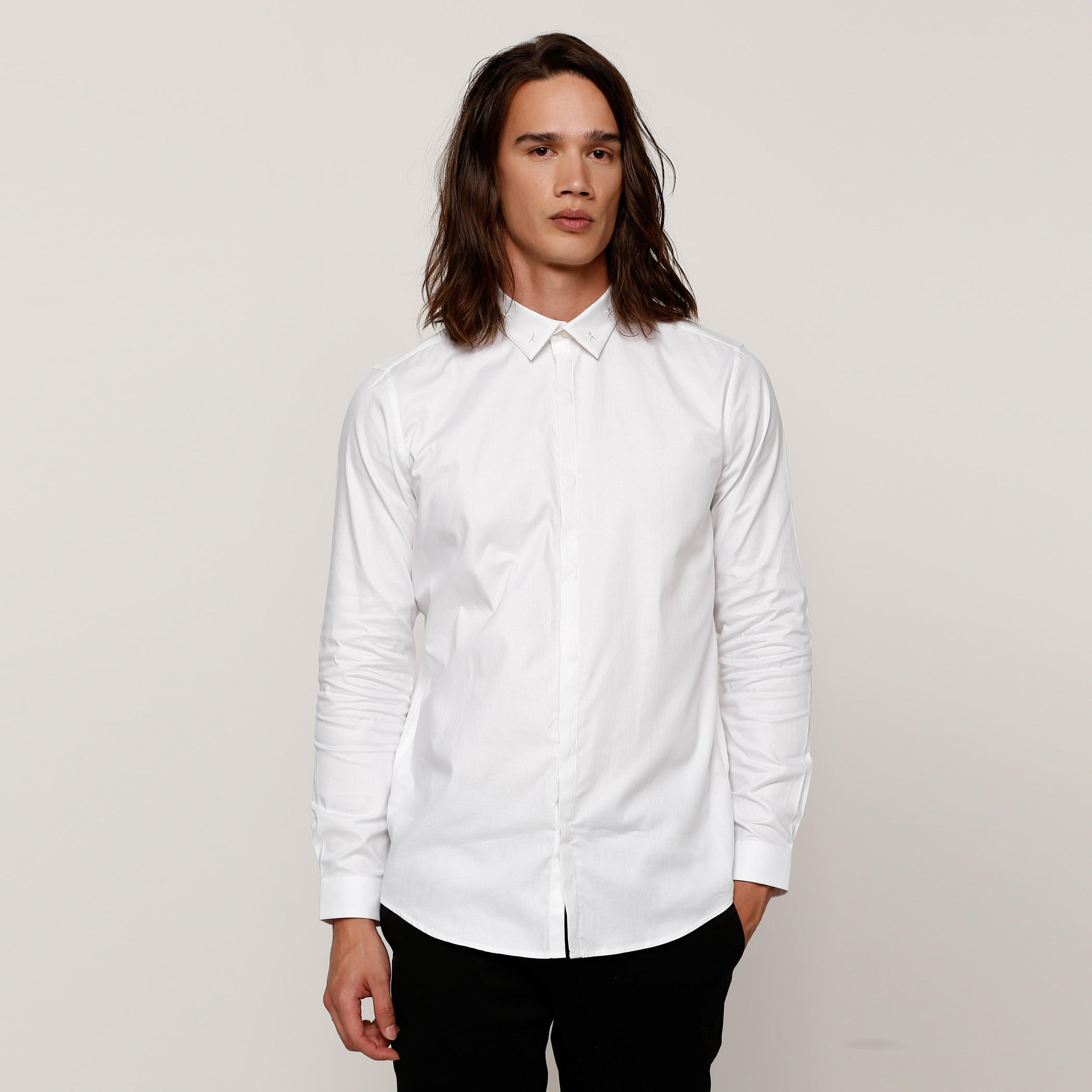 Embroidered Shirt with Long Sleeves and Complete Placket-men-clothing-shirts-image-1