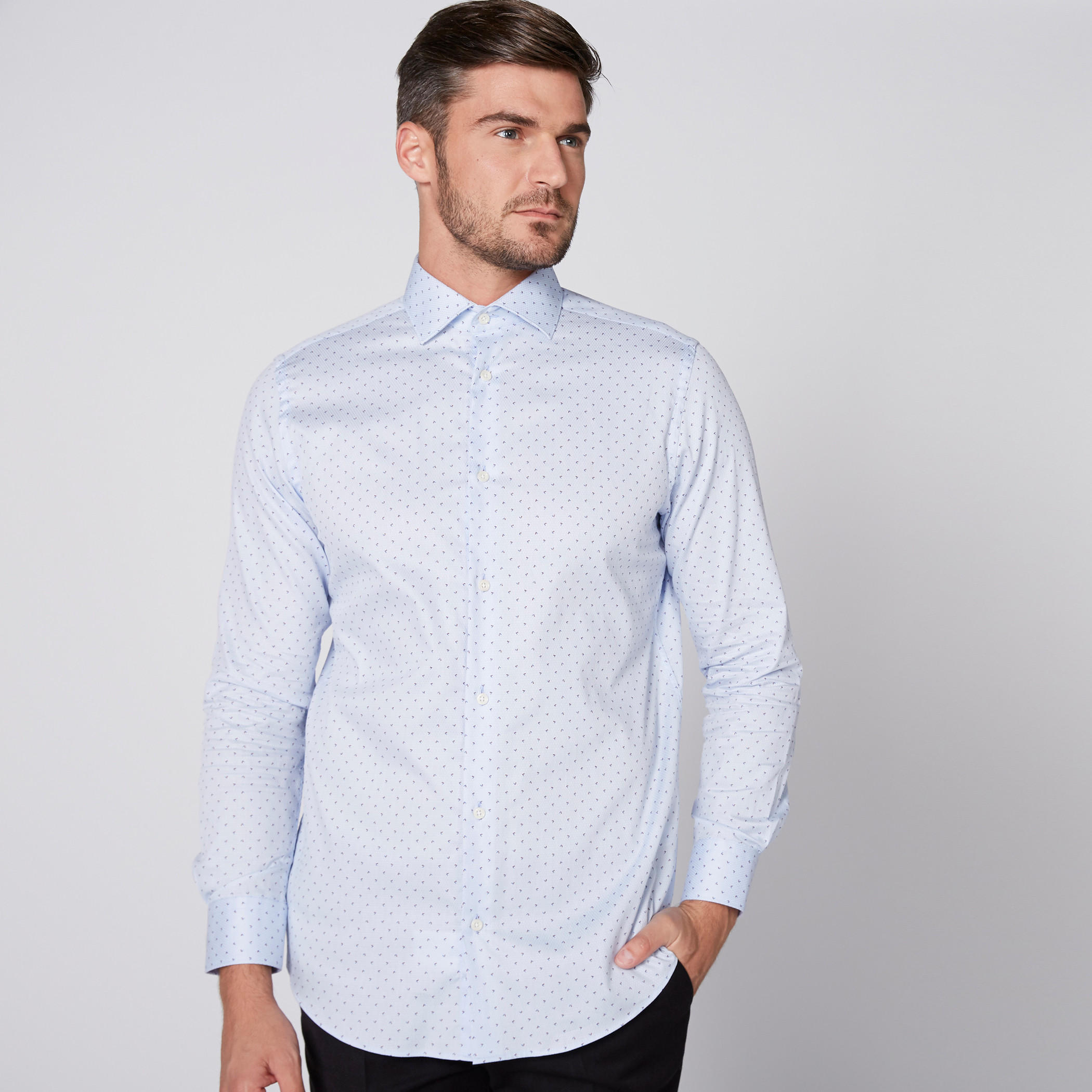 Printed Shirt with Long Sleeves and Complete Placket-men-clothing-shirts-image-2
