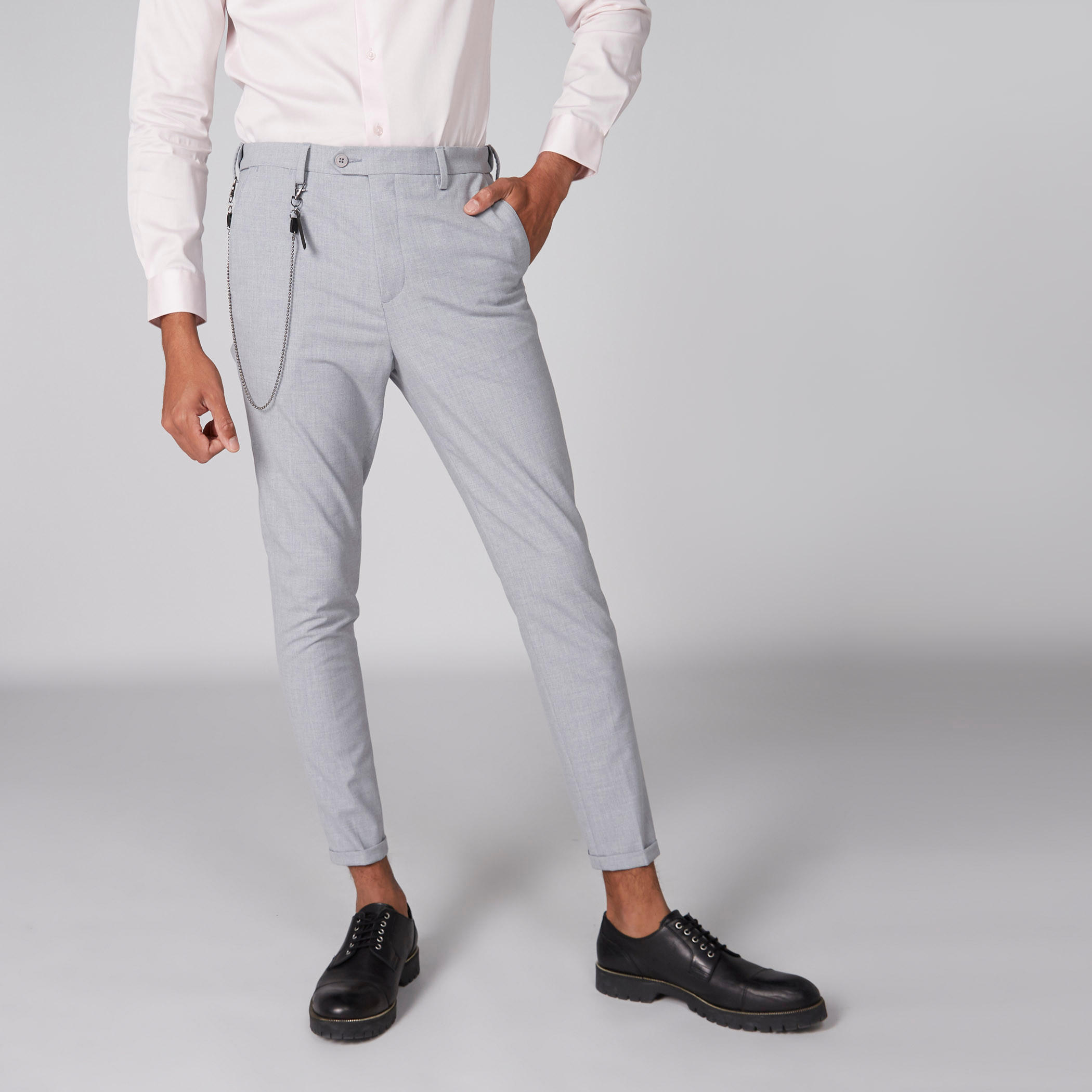 Pocket Detail Trousers in Straight Fit with Dog Chain-men-clothing-bottoms-trousersandchinos-trousers-image-3