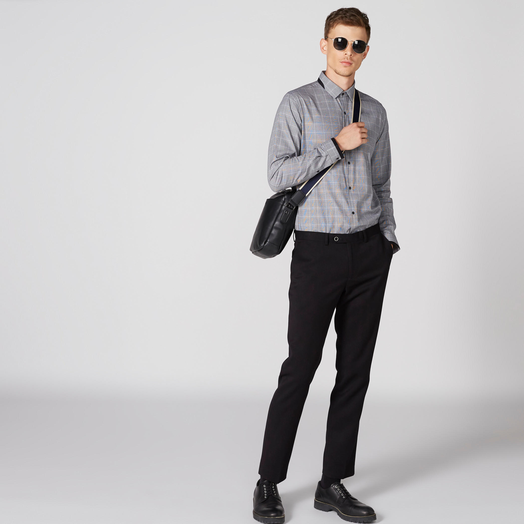 قميص كاروهات بأكمام طويلة وأزرار-men-clothing-shirts-image-3
