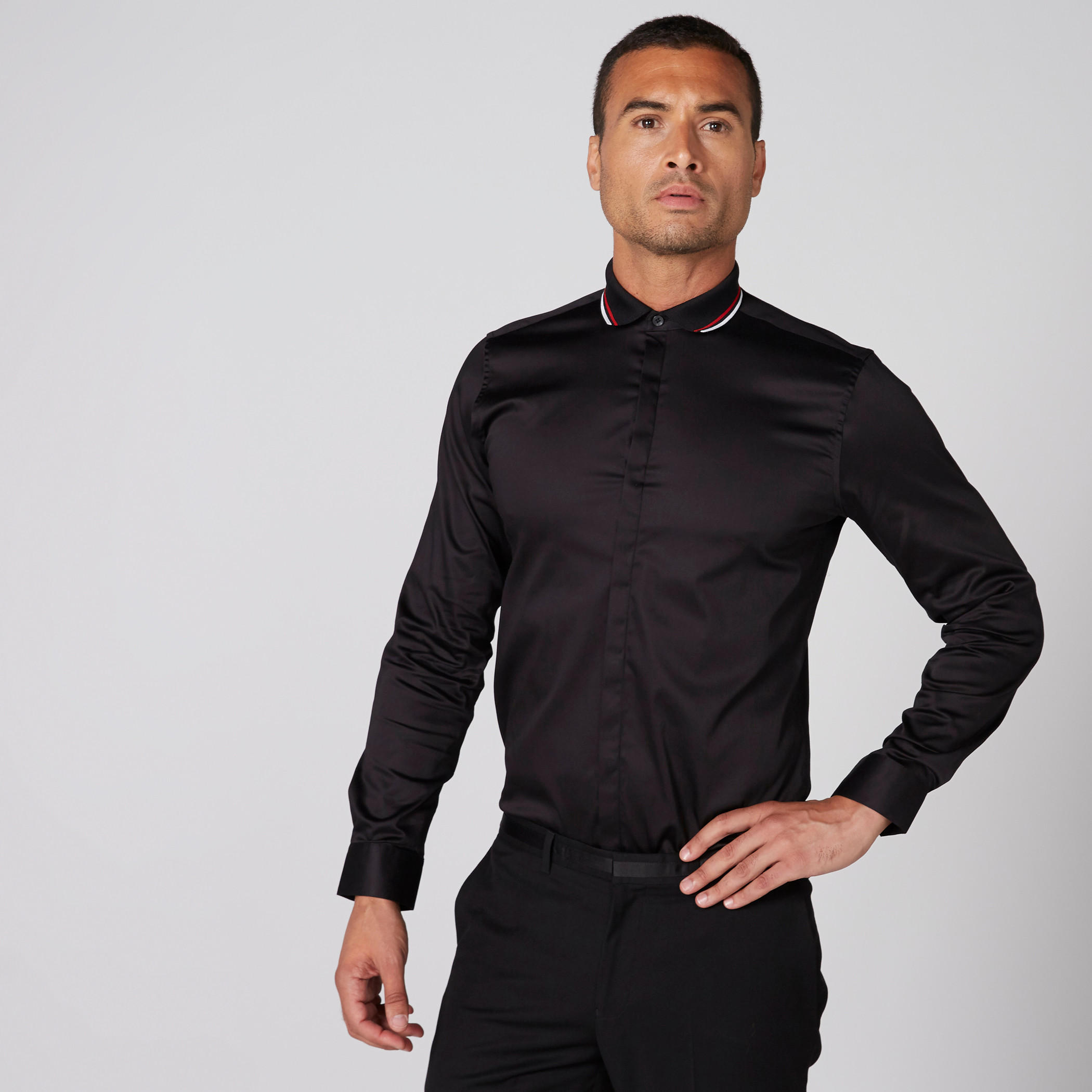قميص بأكمام طويلة ووصلة أزرار مخفية-men-clothing-shirts-image-2