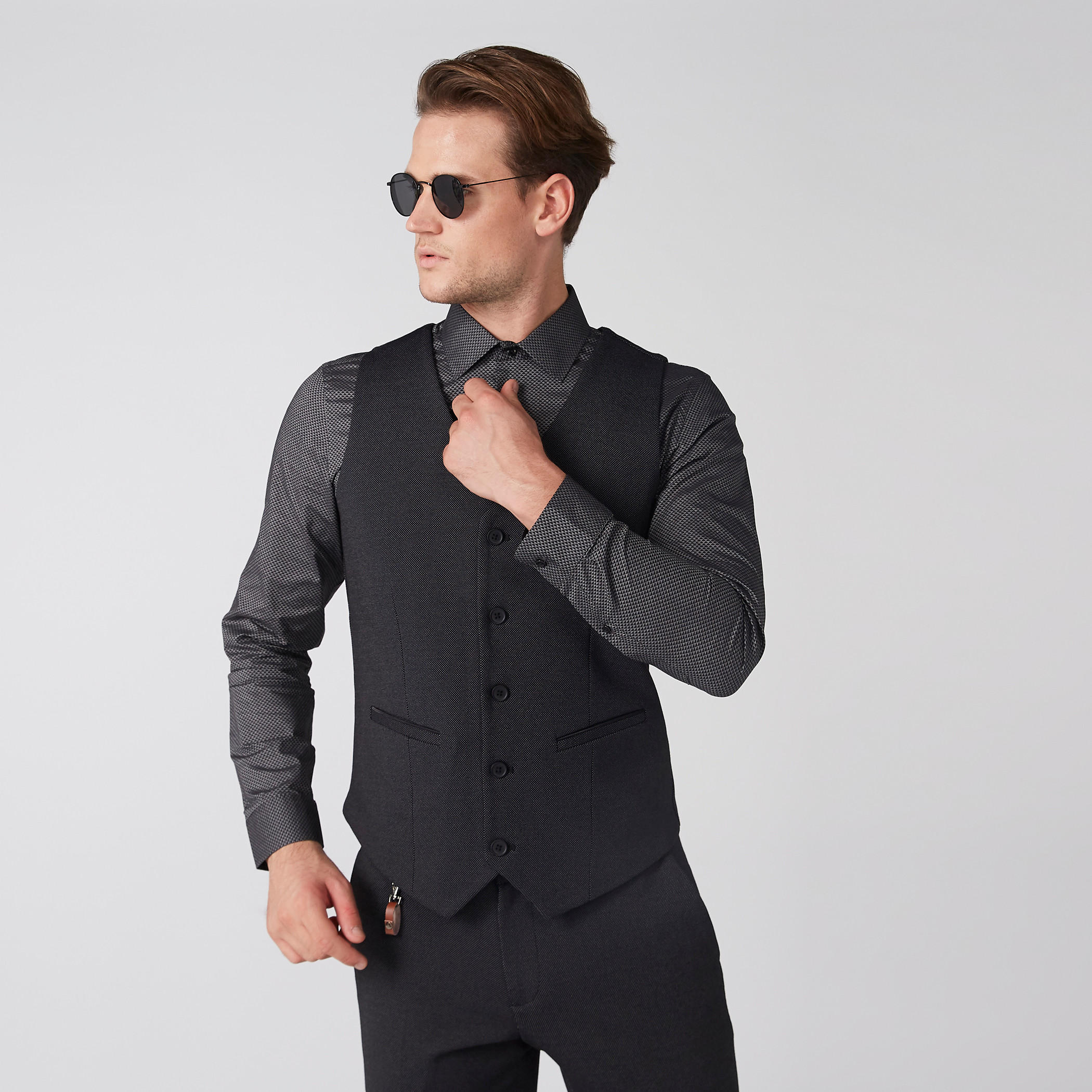 فيست بارز الملمس بزر إغلاق وجيوب-men-clothing-jacketsandblazers-coats-image-5