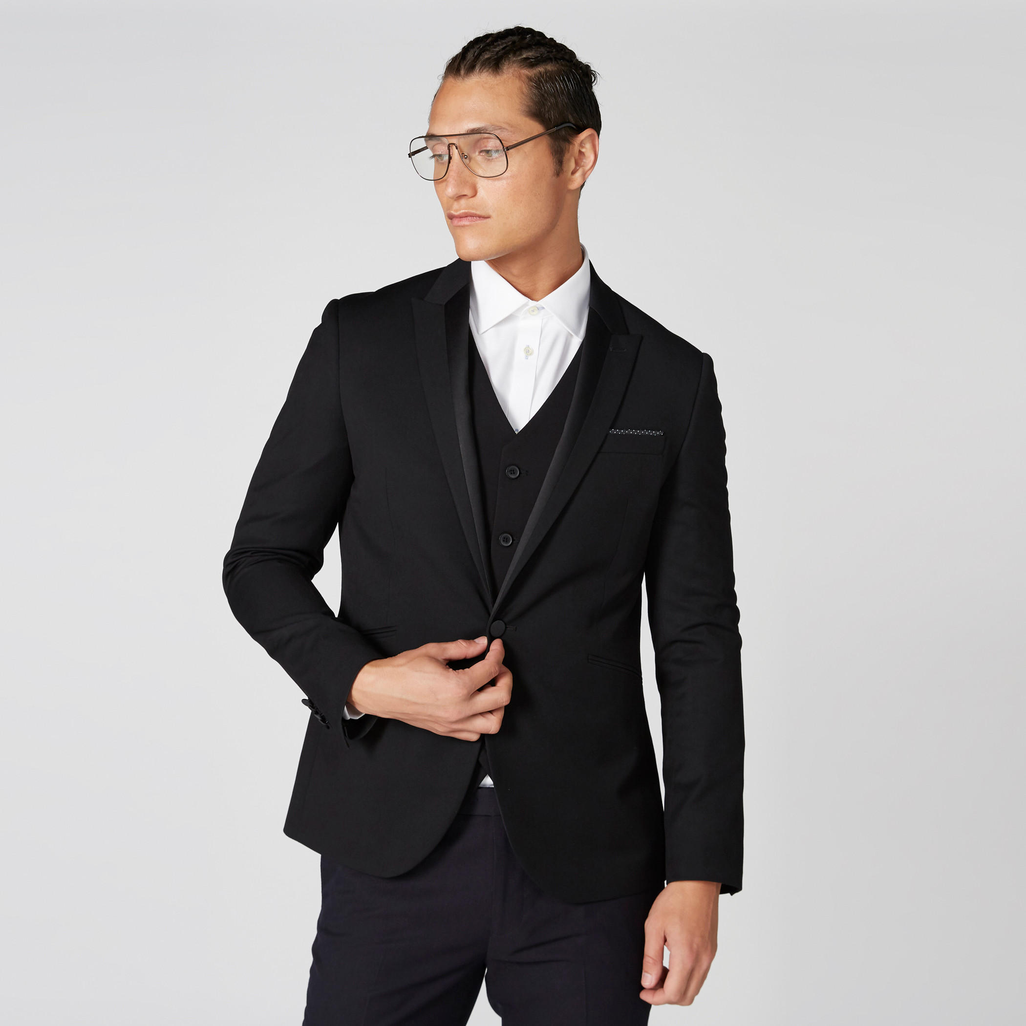 جاكيت بليزر بأكمام طويلة وزر إغلاق-men-winterwear-jacketsandblazers-image-1