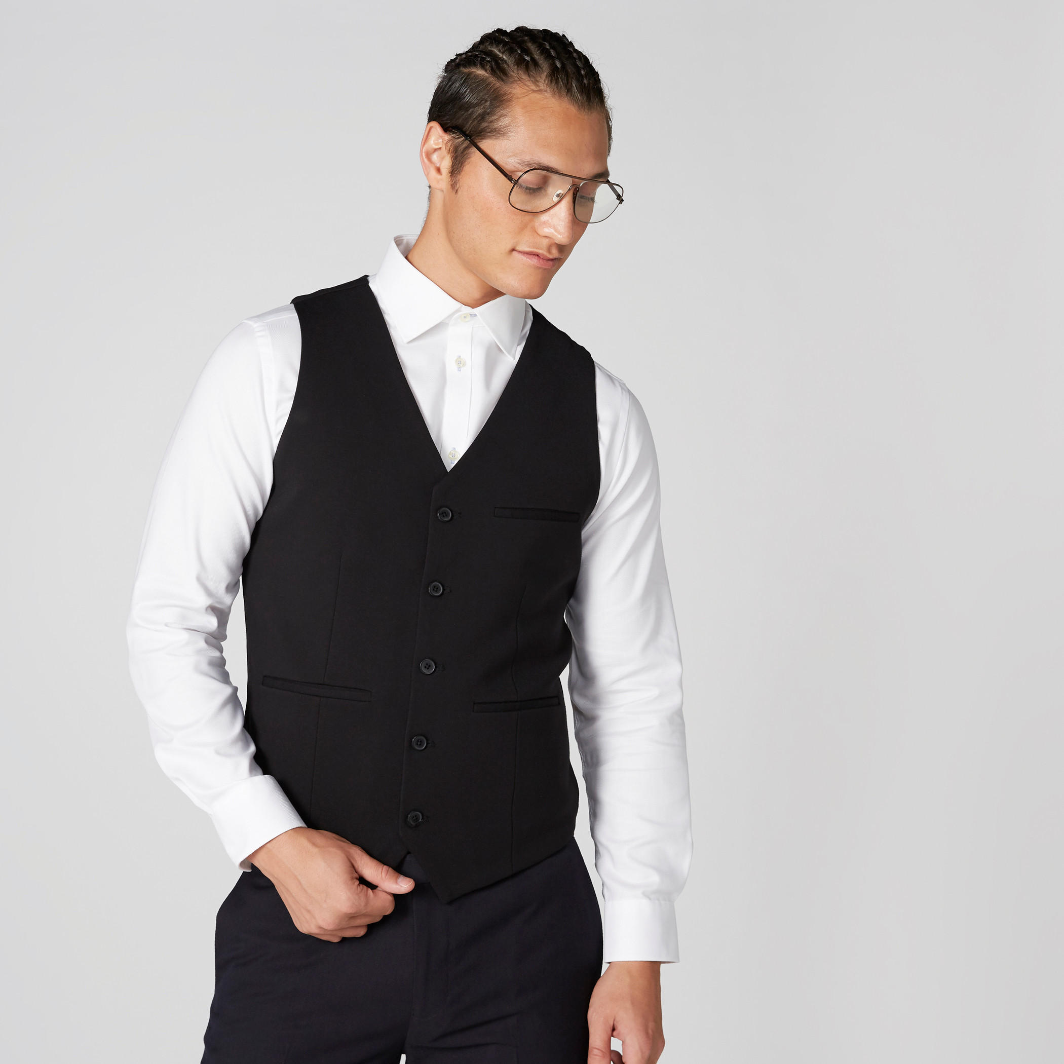 Sleeveless Waistcoat with Complete Placket and Pocket Detail-men-clothing-jacketsandblazers-coats-image-1
