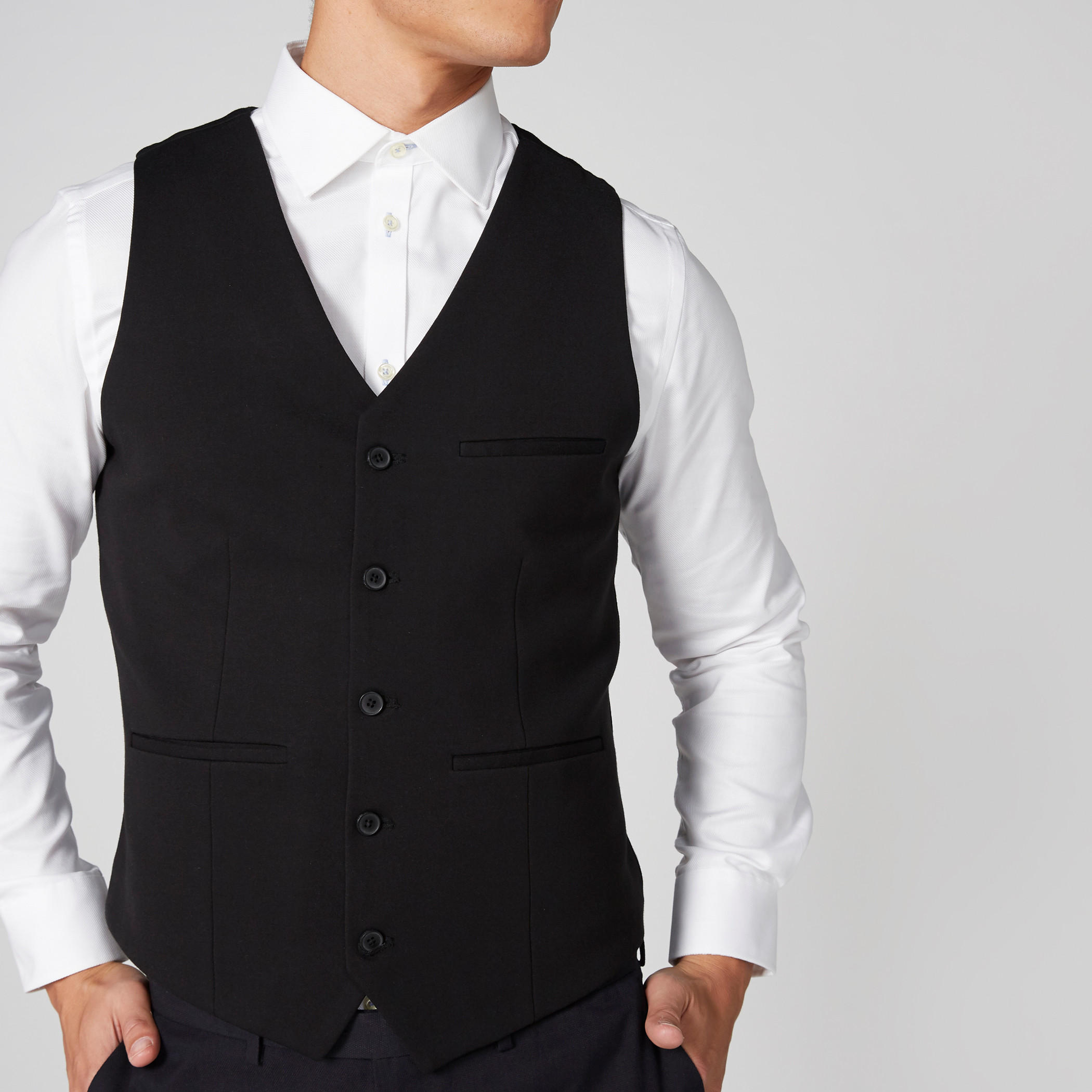 Sleeveless Waistcoat with Complete Placket and Pocket Detail-men-clothing-jacketsandblazers-coats-image-4