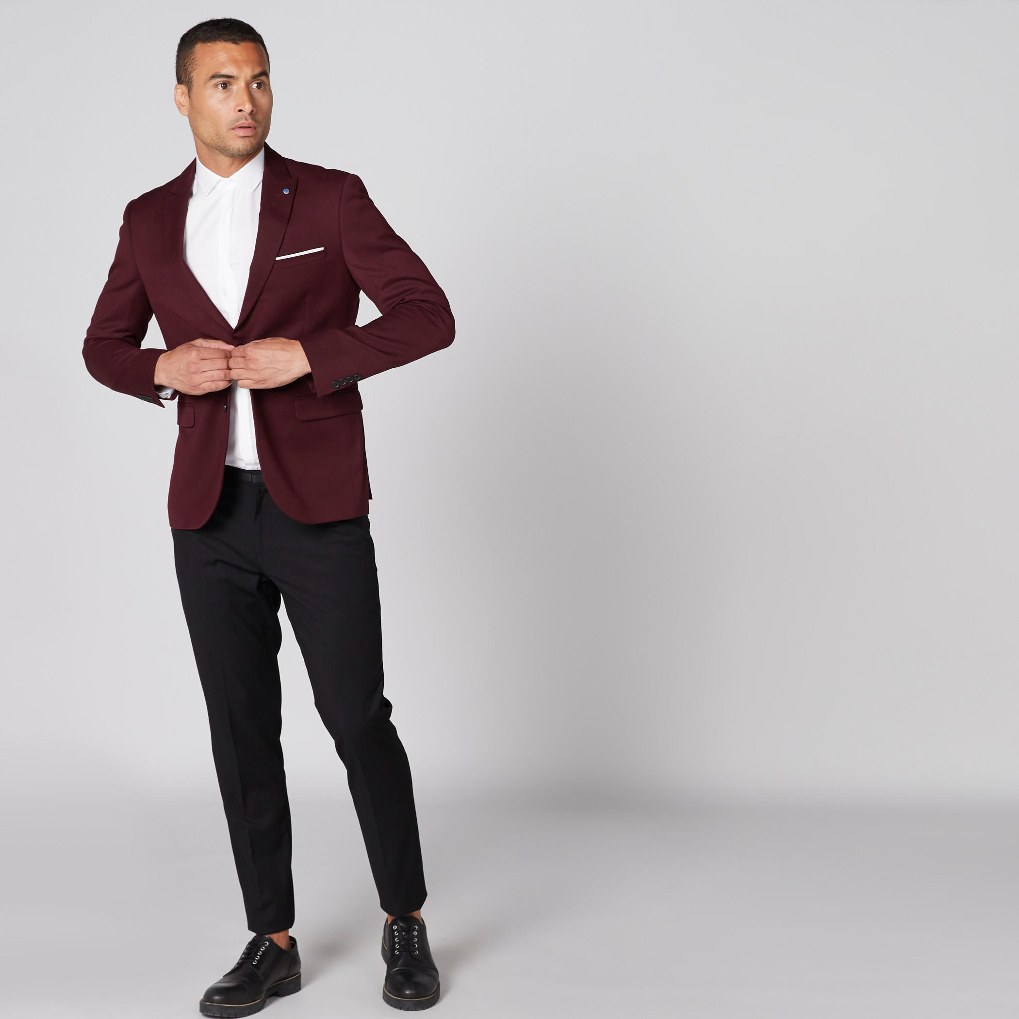 Notched Lapel Blazer with Button Closure and Pocket Detail-men-winterwear-jacketsandblazers-image-1