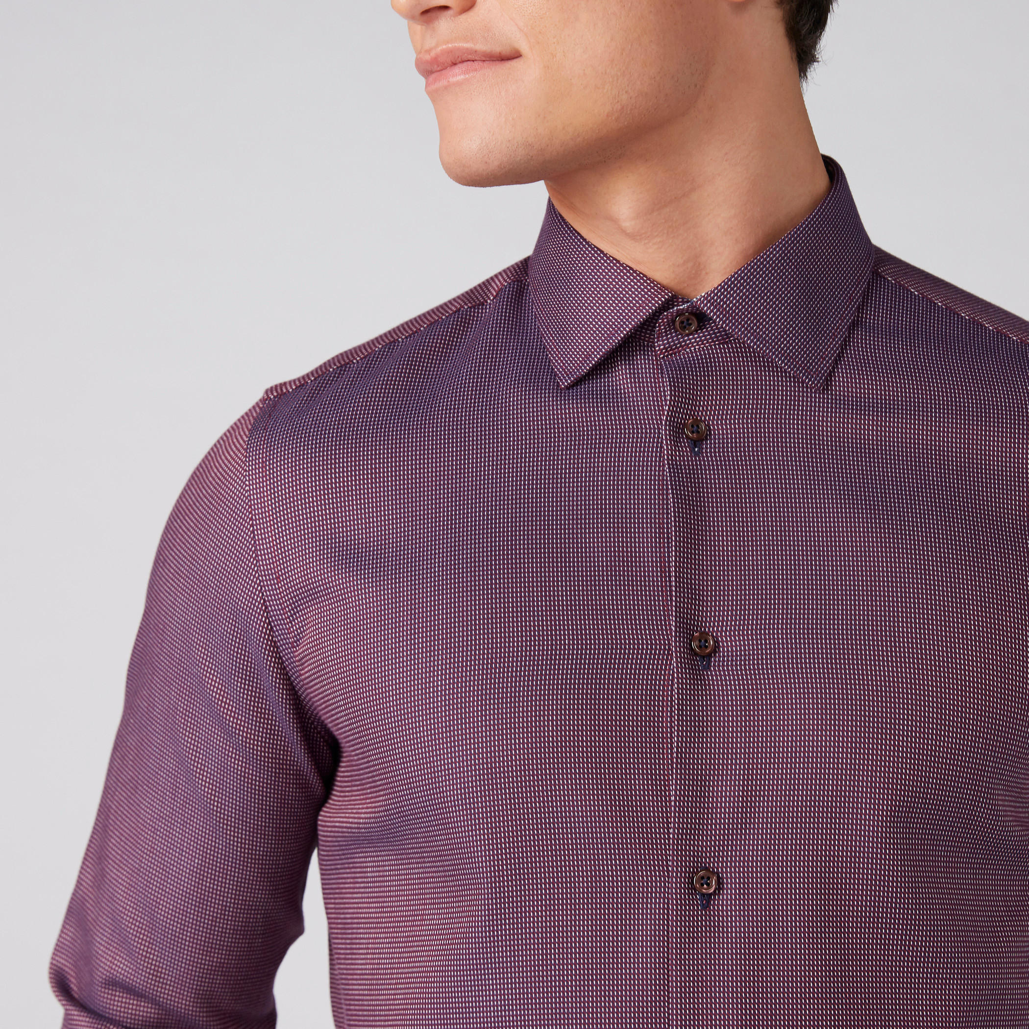 قميص بارز الملمس بياقة واسعة وأكمام طويلة وأزرار-men-clothing-shirts-image-4
