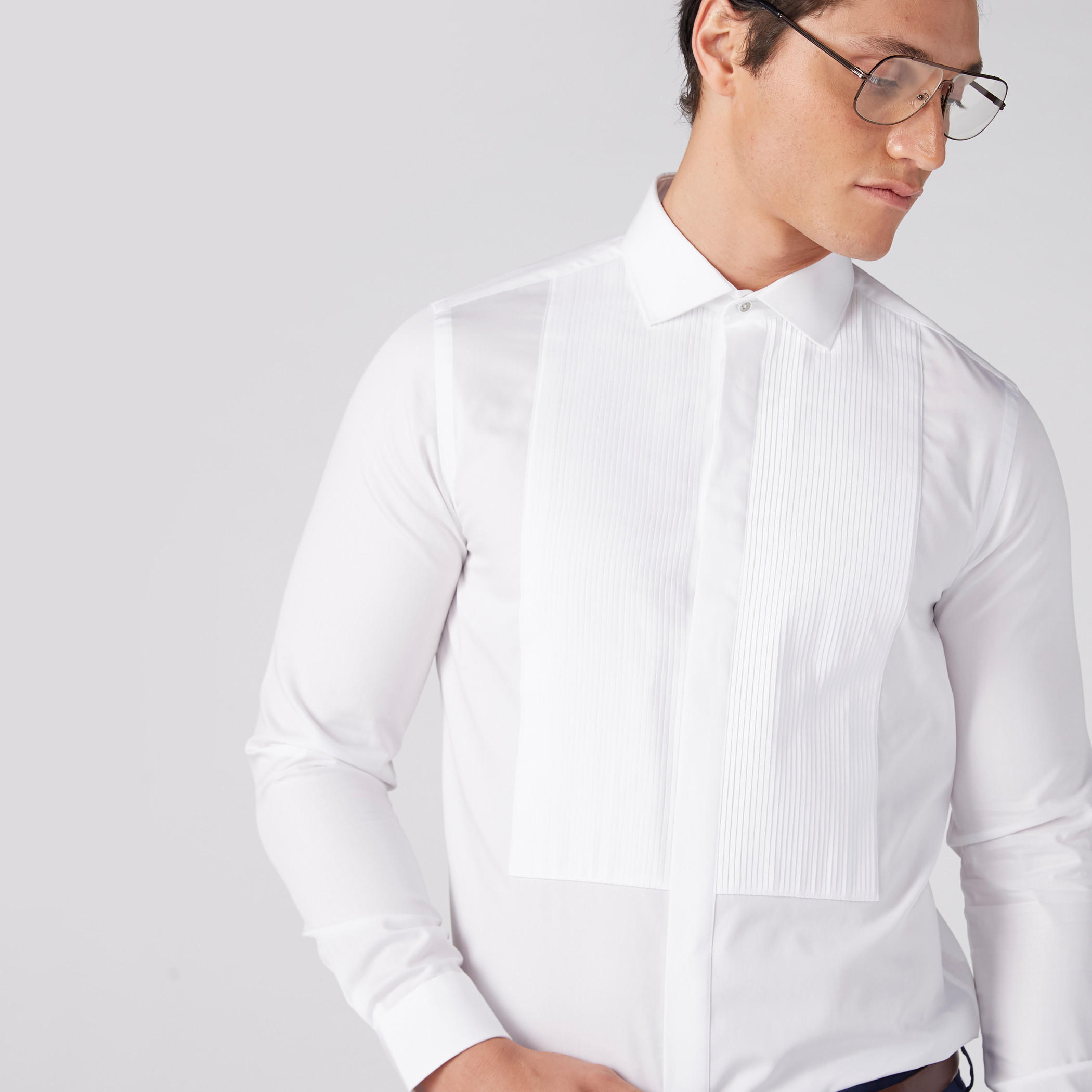 قميص بياقة واسعة وأكمام طويلة وتفاصيل كشكش-men-clothing-shirts-image-5