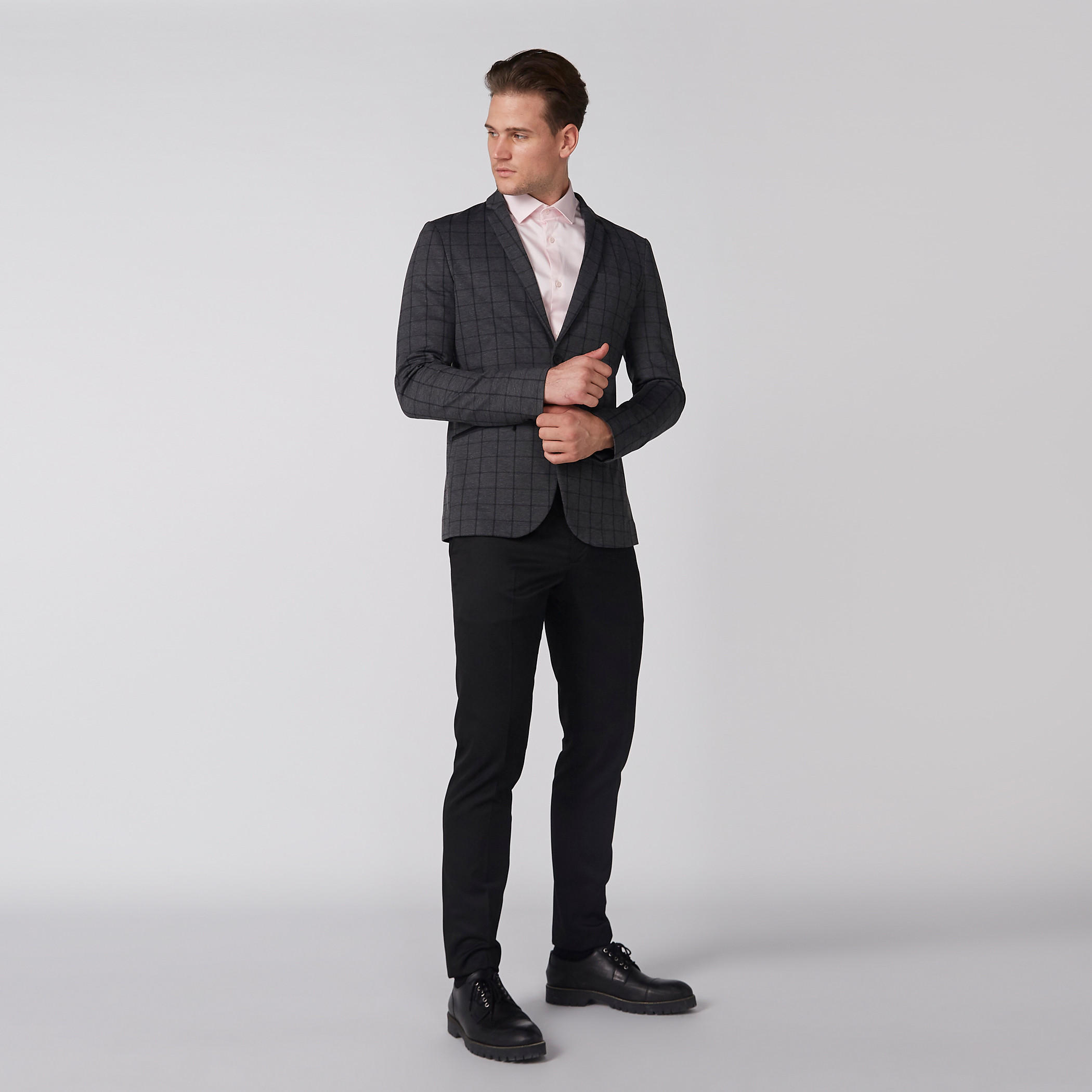 جاكيت بليزر كاروهات بأكمام طويلة وجيب-men-winterwear-jacketsandblazers-image-3