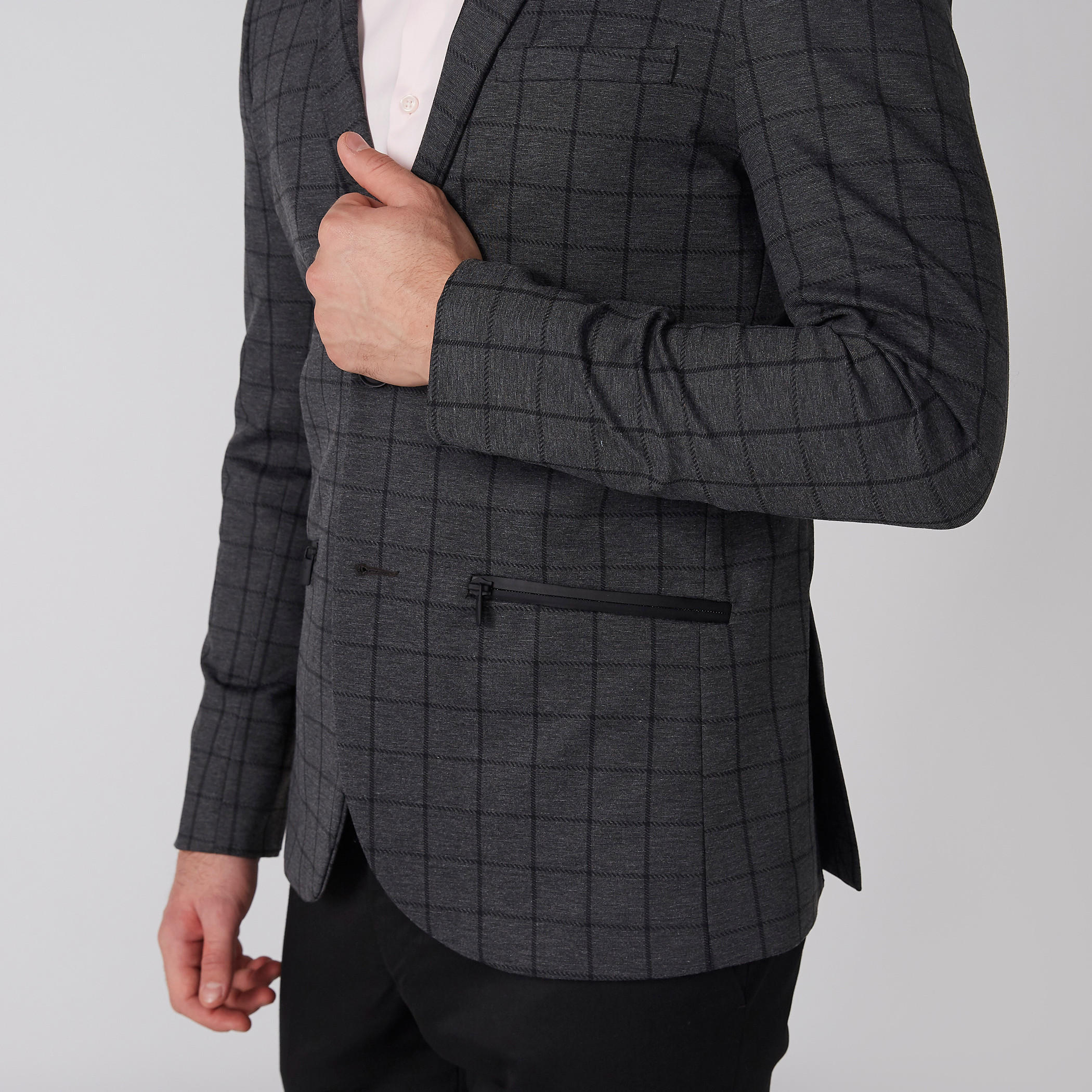 جاكيت بليزر كاروهات بأكمام طويلة وجيب-men-winterwear-jacketsandblazers-image-5