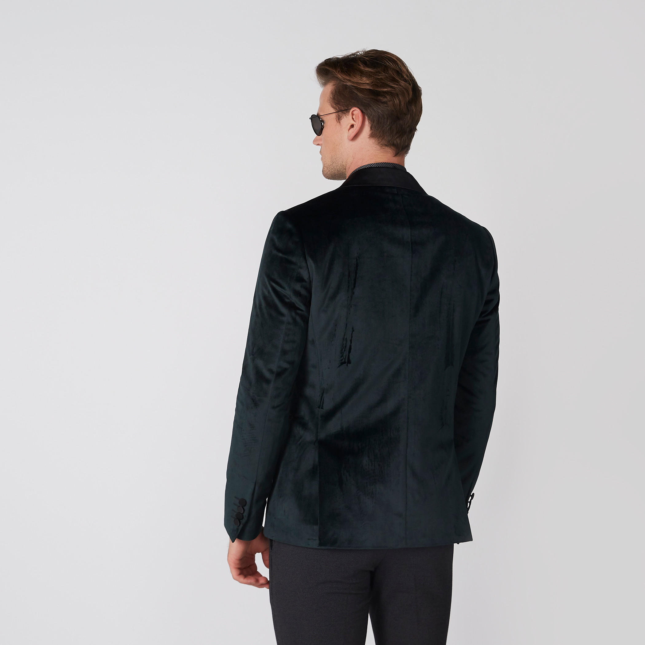 Notched Lapel Textured Blazer with Long Sleeves and Button Closure-men-winterwear-jacketsandblazers-image-5