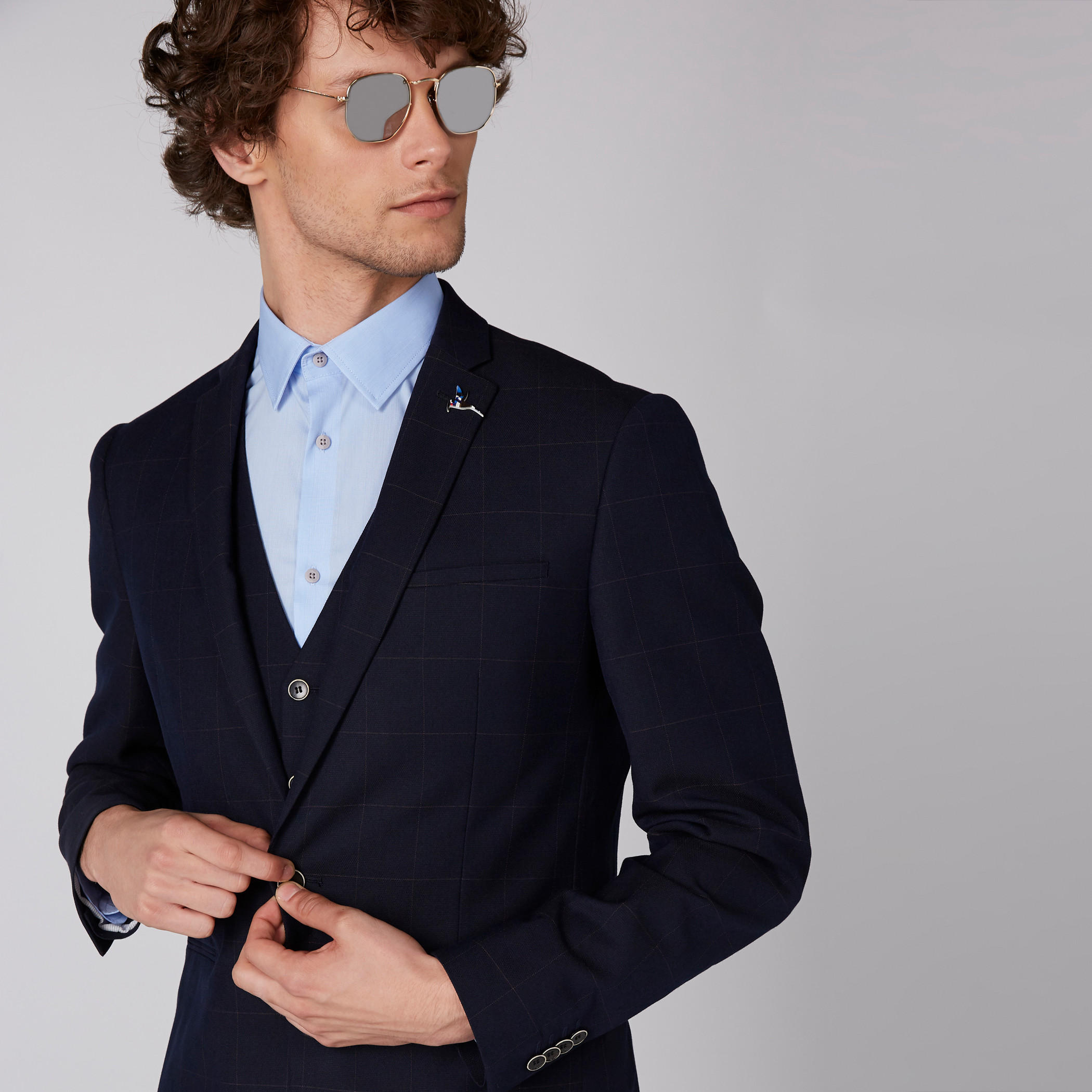 جاكيت بليزر كاروهات بياقة طويلة وأكمام-men-winterwear-jacketsandblazers-image-3
