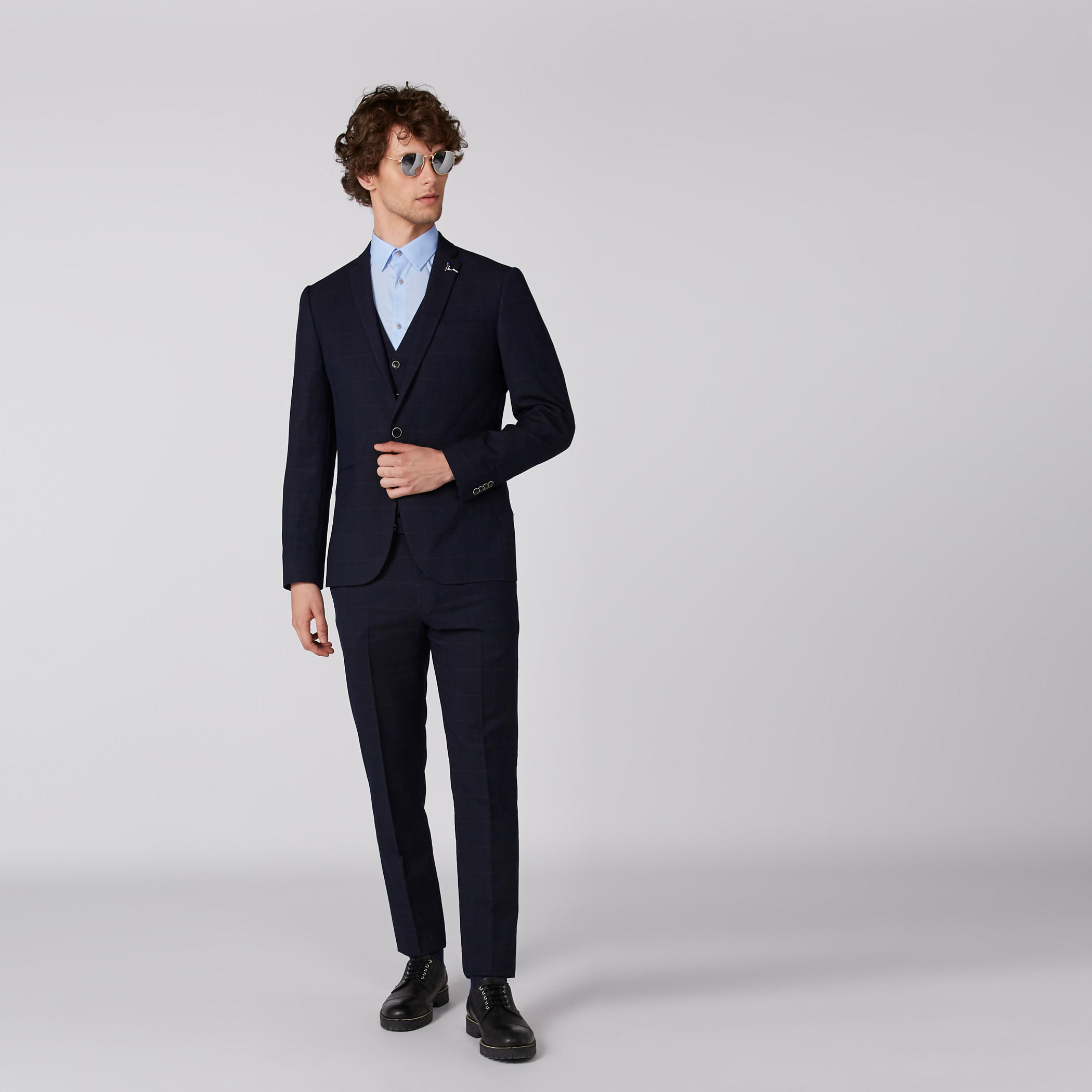 جاكيت بليزر كاروهات بياقة طويلة وأكمام-men-winterwear-jacketsandblazers-image-5