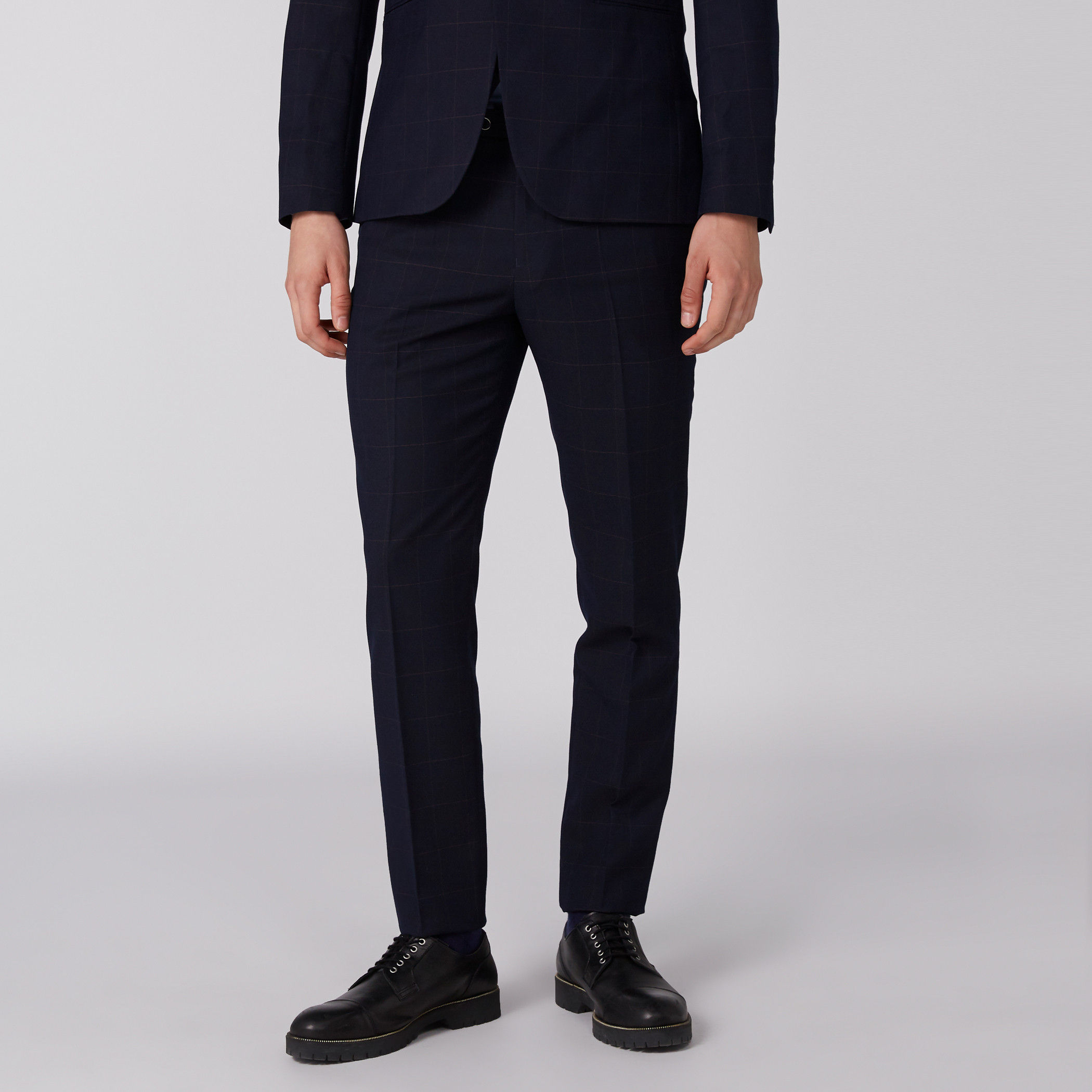Chequered Full Length Trousers with Button Closure and Pocket Detail-men-clothing-bottoms-trousersandchinos-trousers-image-2