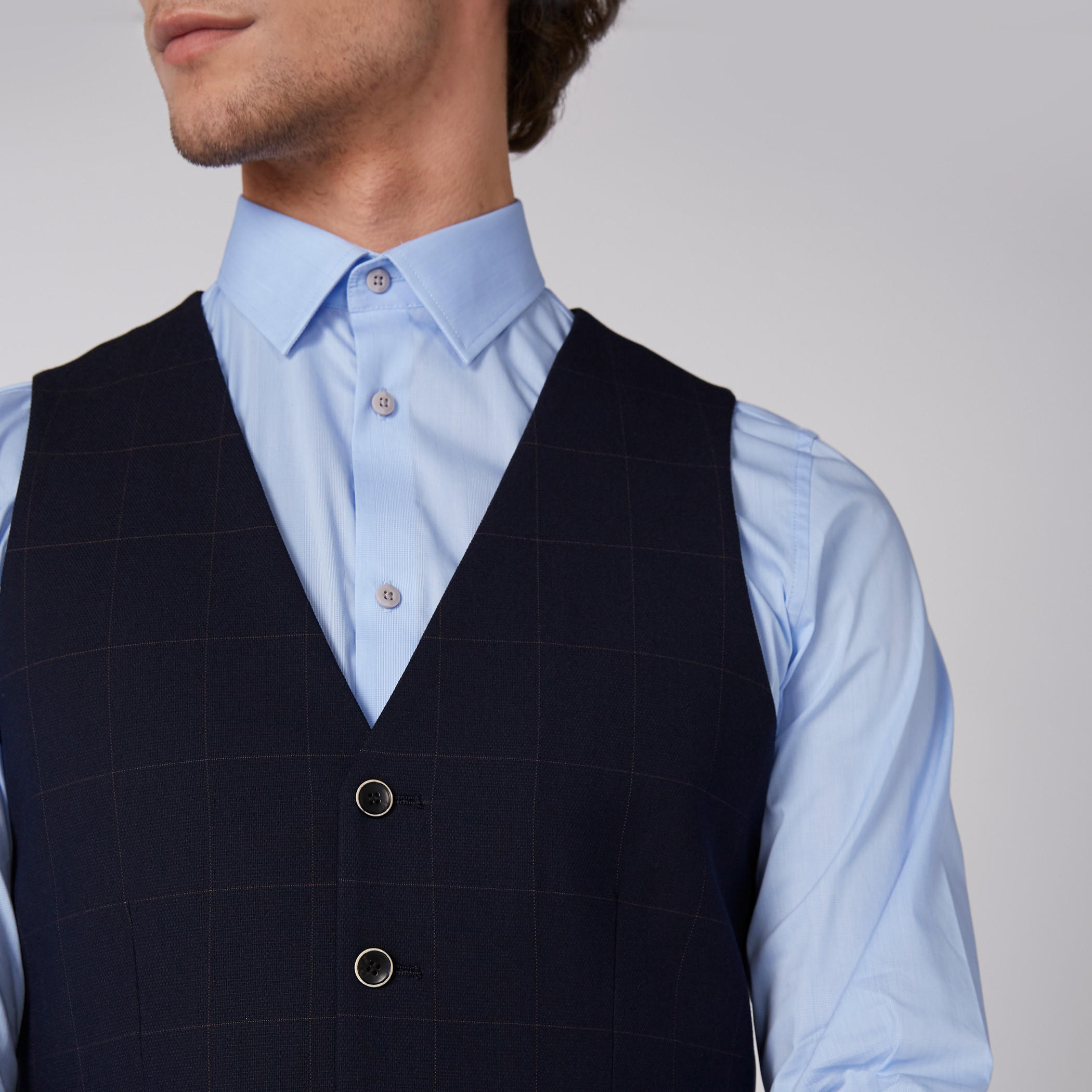 Chequered Waistcoat with Complete Placket and Pocket Detail-men-clothing-jacketsandblazers-coats-image-4