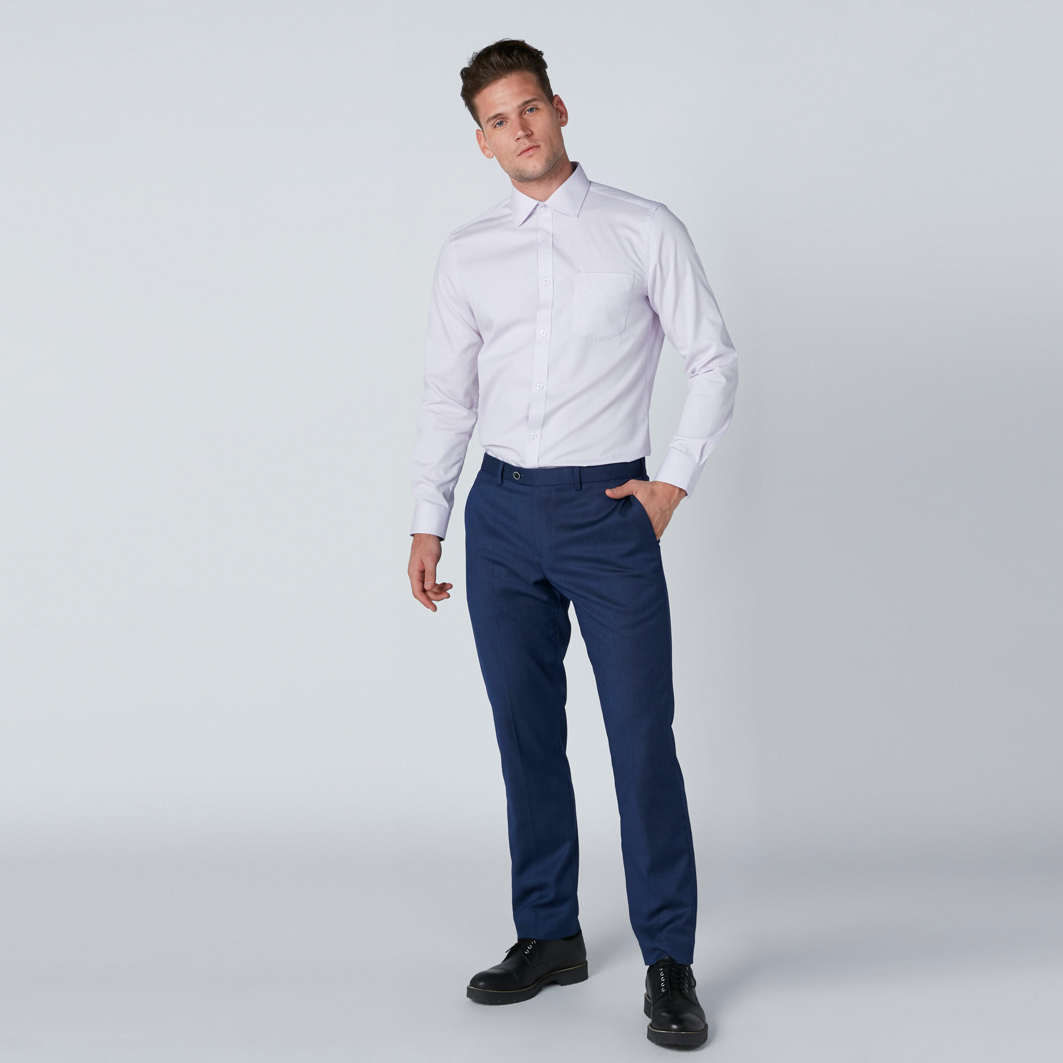 Textured Shirt with Long Sleeves and Complete Placket-men-clothing-shirts-image-3