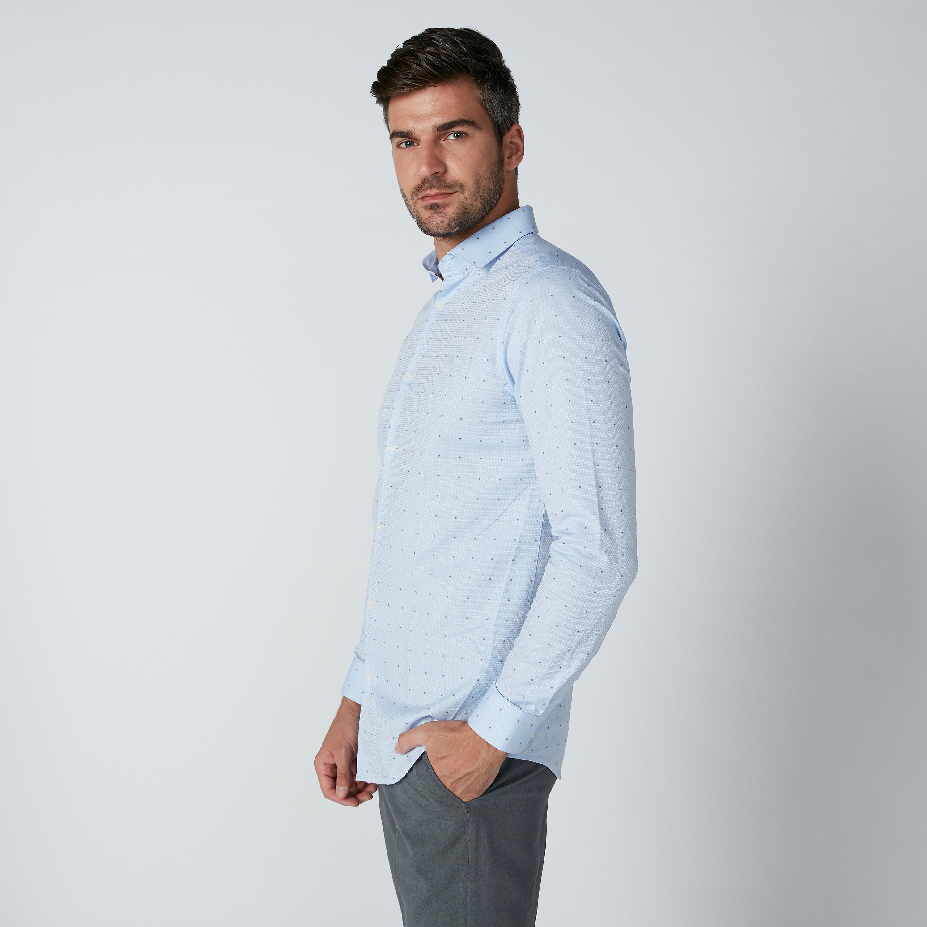 Printed Shirt with Long Sleeves and Complete Placket-men-clothing-shirts-image-1