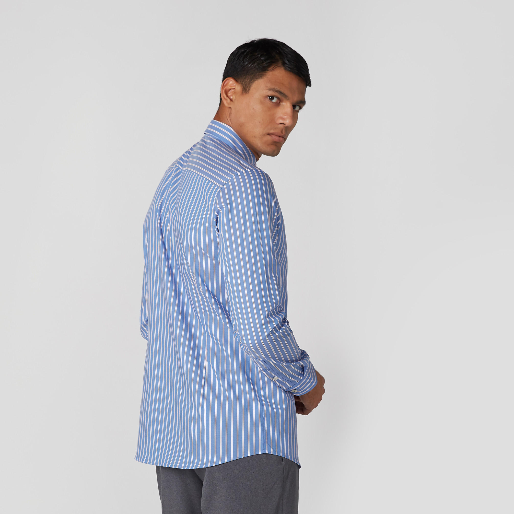 Striped Shirt with Button-Down Collar and Long Sleeves-men-clothing-shirts-image-3