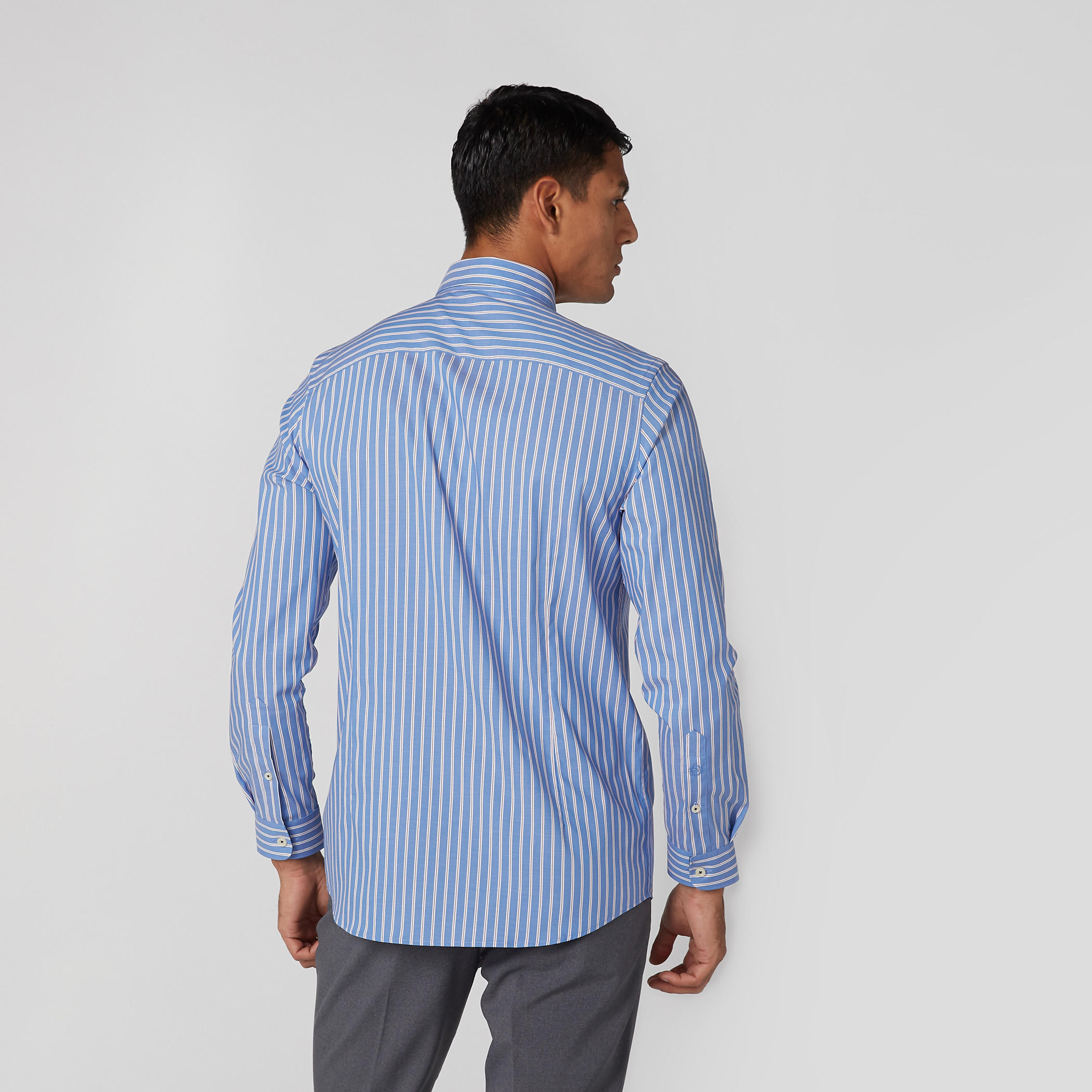 Striped Shirt with Button-Down Collar and Long Sleeves-men-clothing-shirts-image-4