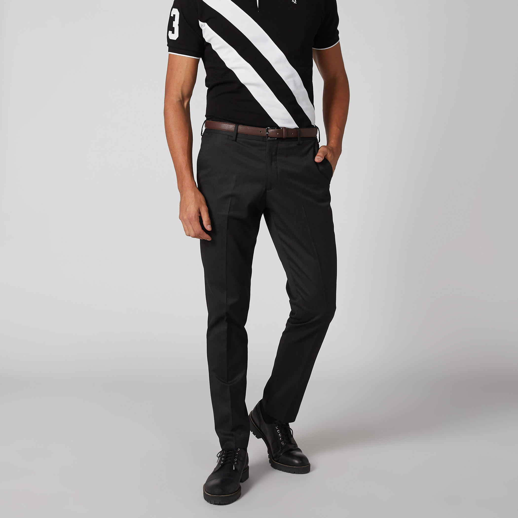 Textured Mid-Rise Trousers with Pocket Detail and Belt Loops-men-clothing-bottoms-trousersandchinos-trousers-image-1