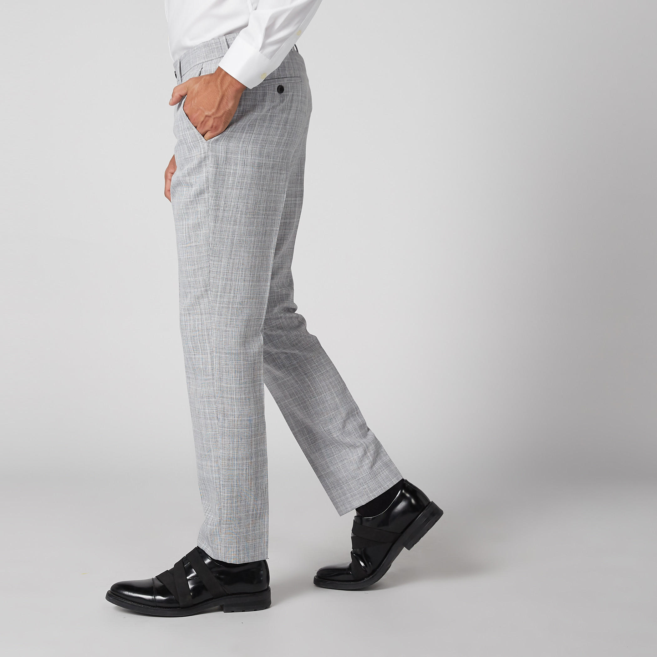 بنطال كاروهات سليم بخصر متوسط الارتفاع وجيوب-men-clothing-bottoms-trousersandchinos-trousers-image-4