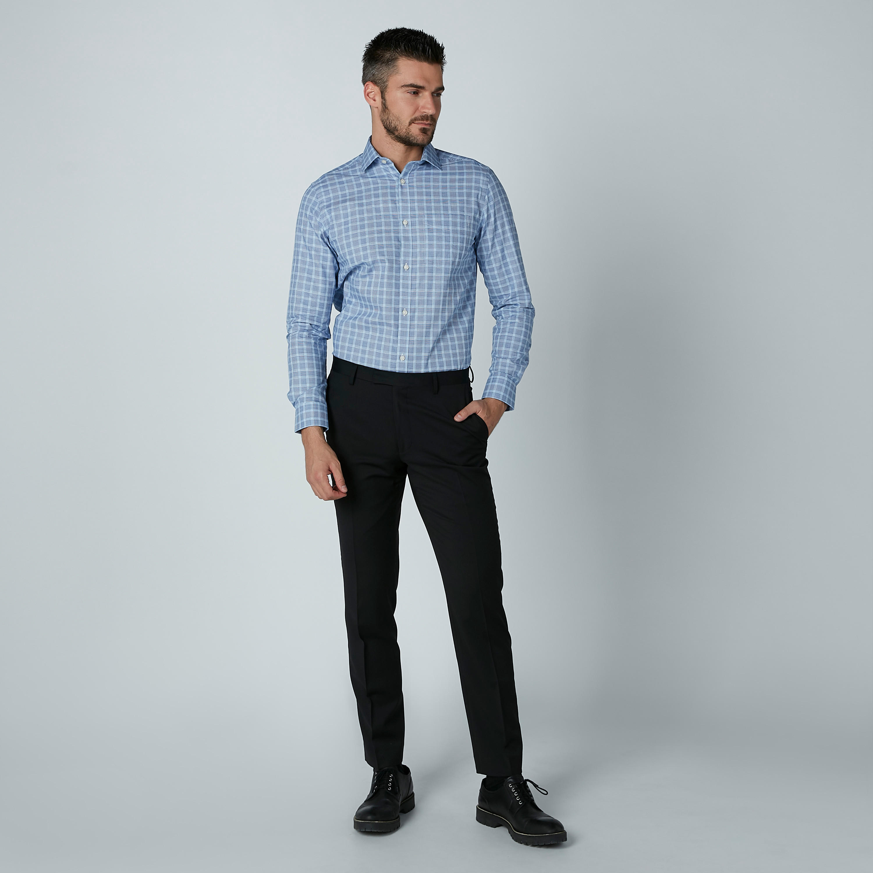 Chequered Shirt with Chest Pocket Detail and Long Sleeves-men-clothing-shirts-image-1