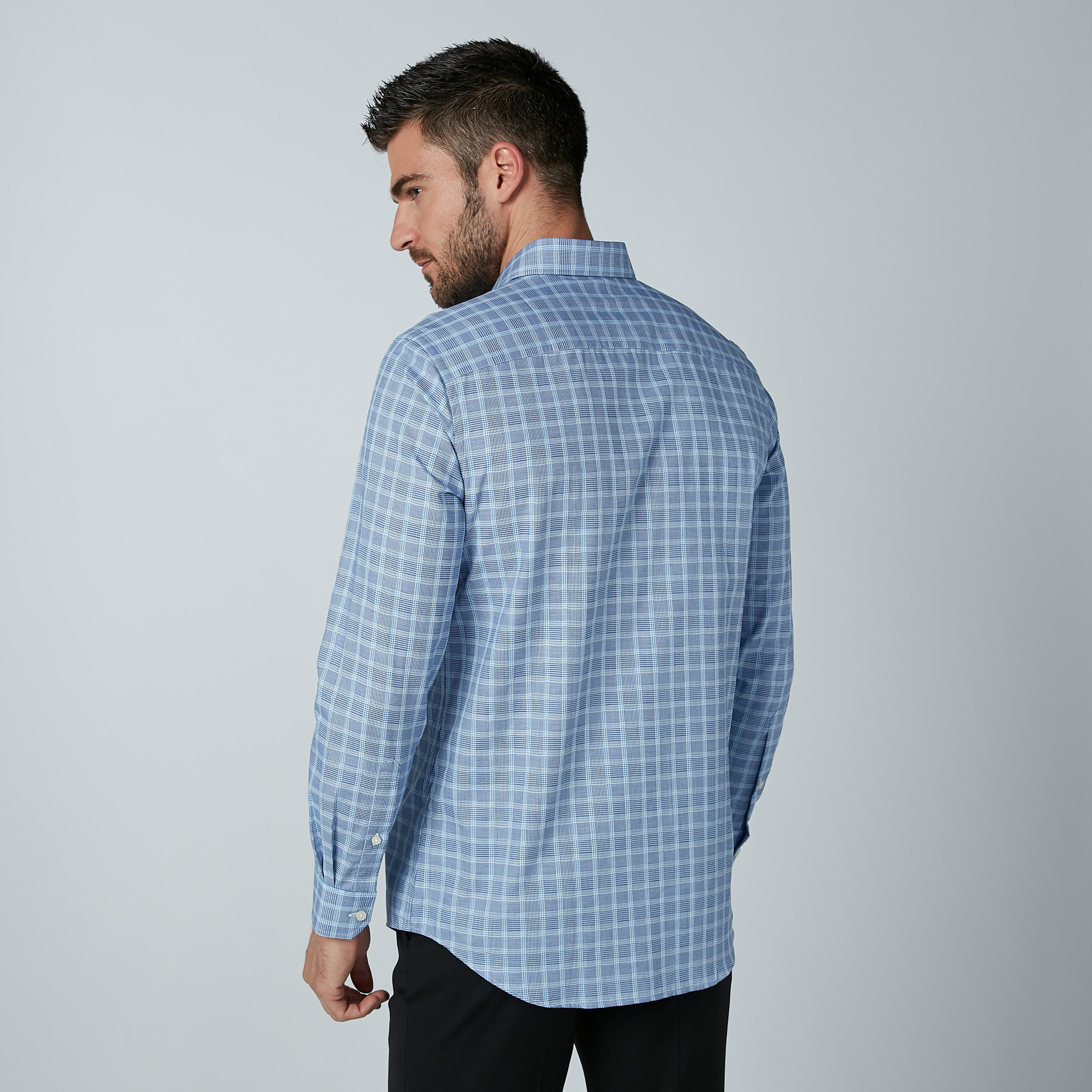Chequered Shirt with Chest Pocket Detail and Long Sleeves-men-clothing-shirts-image-3