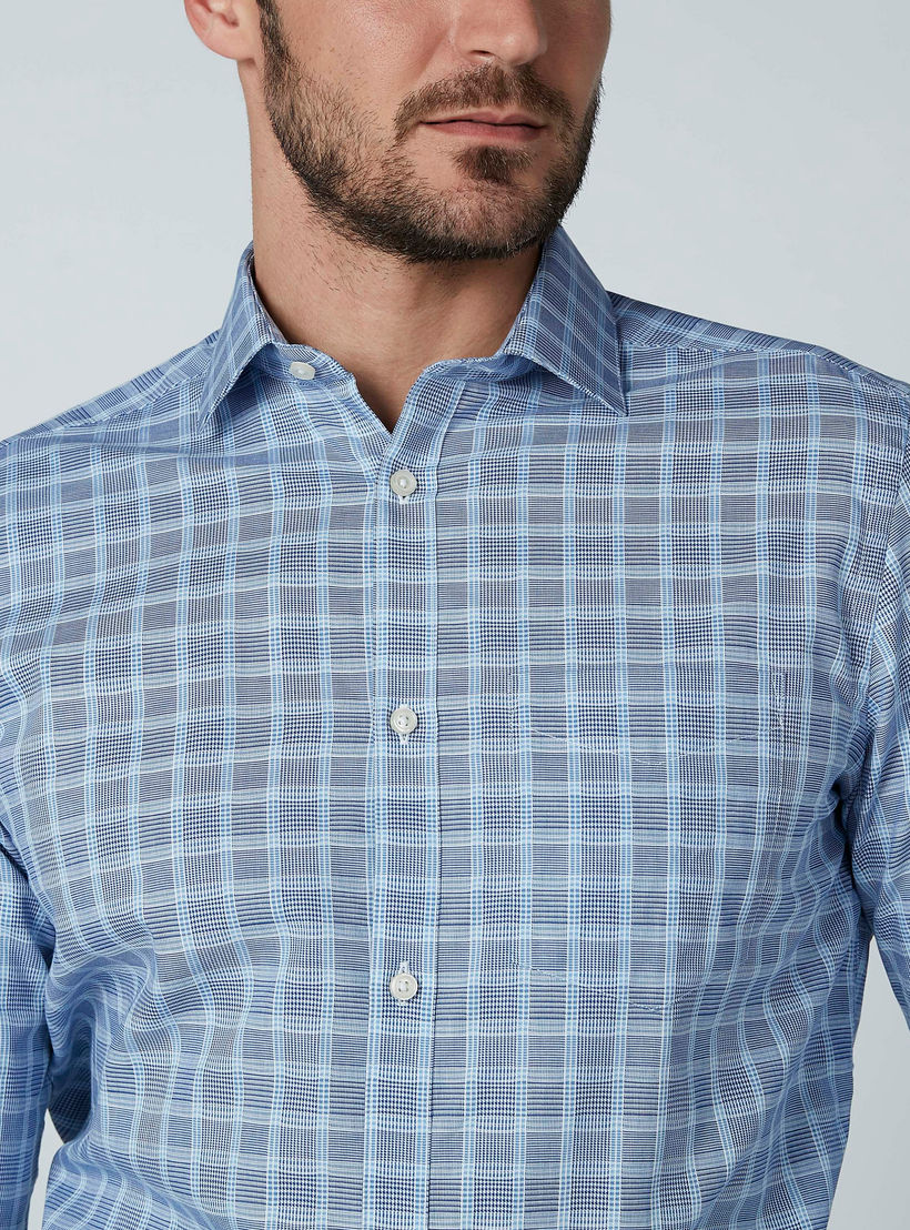 Chequered Shirt with Chest Pocket Detail and Long Sleeves-men-clothing-shirts-image-4
