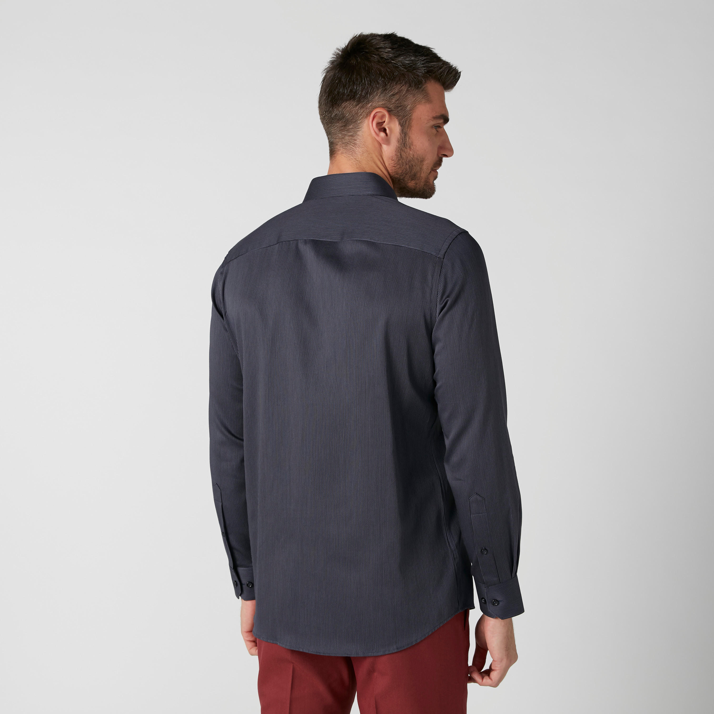 Sustainable Long Sleeves Shirt in Slim Fit with Complete Placket-men-clothing-shirts-image-1