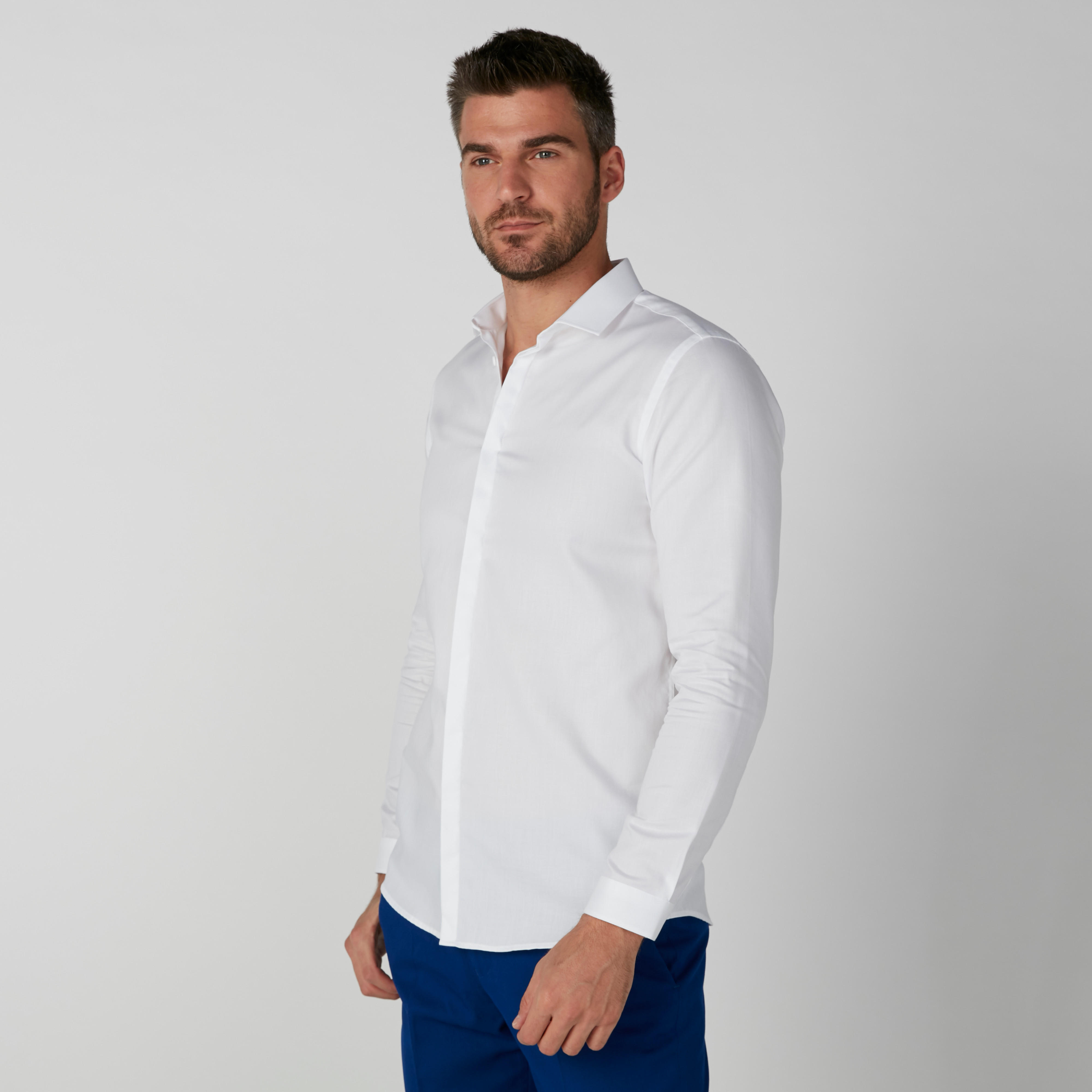قميص مستدام سليم فيت بأكمام طويلة وأزرار غير مرئية-men-clothing-shirts-image-3
