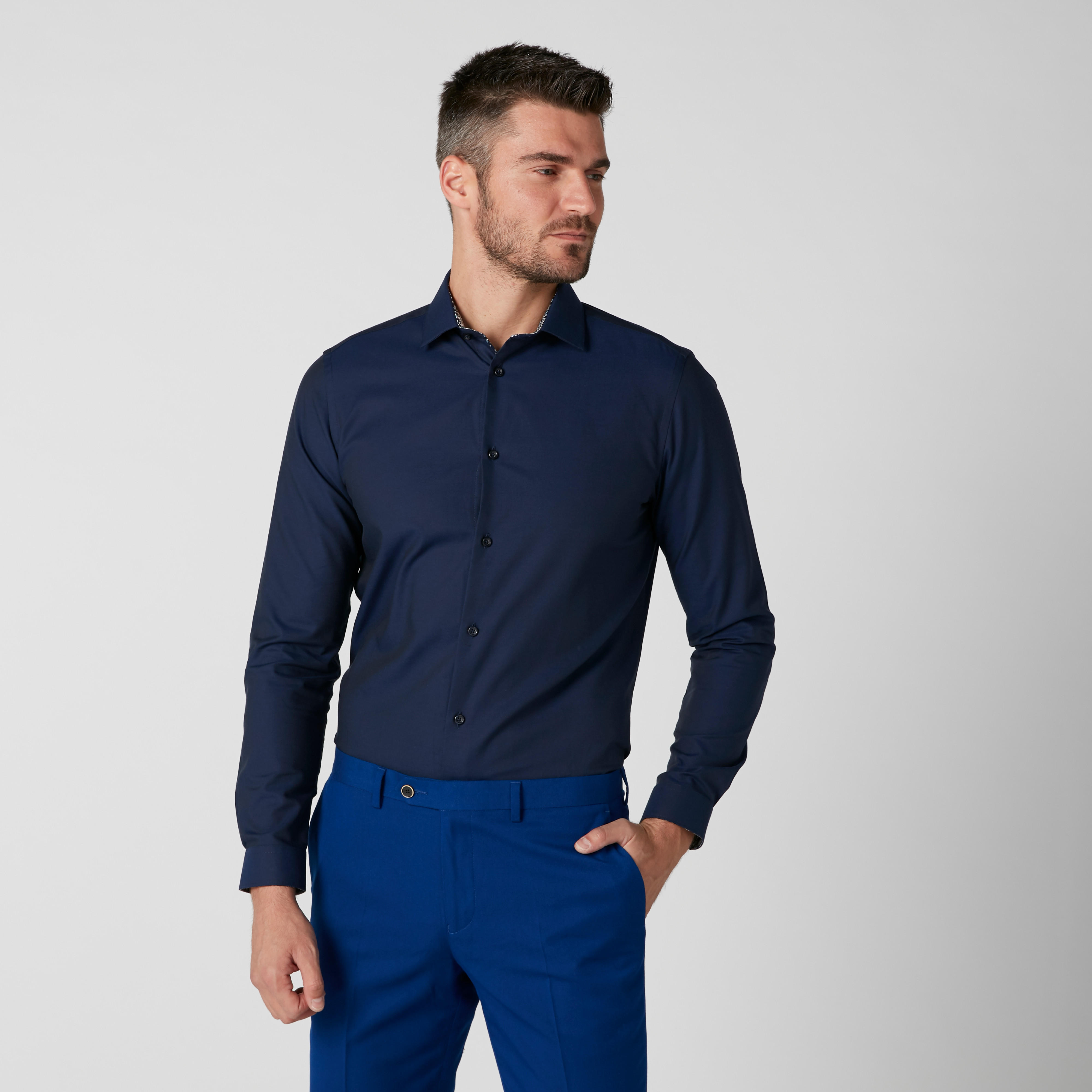 قميص مستدام سليم فيت بأكمام طويلة وأزرار-men-clothing-shirts-image-1