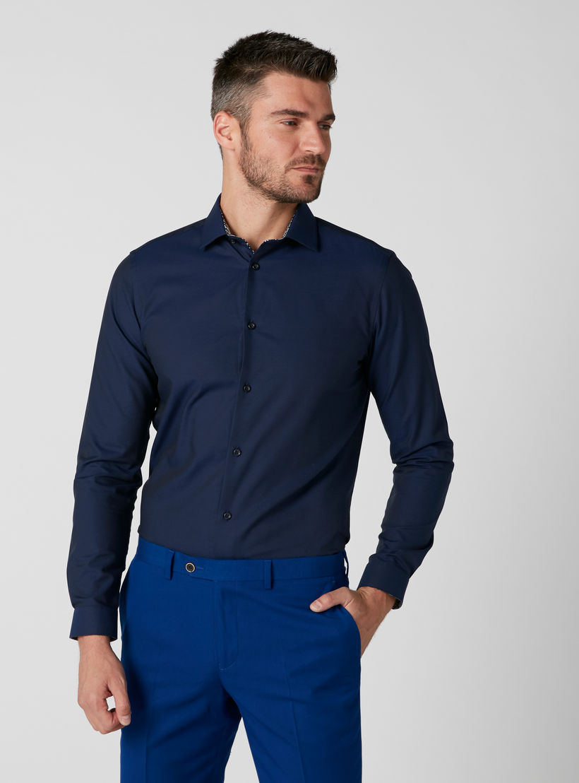 قميص مستدام سليم فيت بأكمام طويلة وأزرار-men-clothing-shirts-image-1