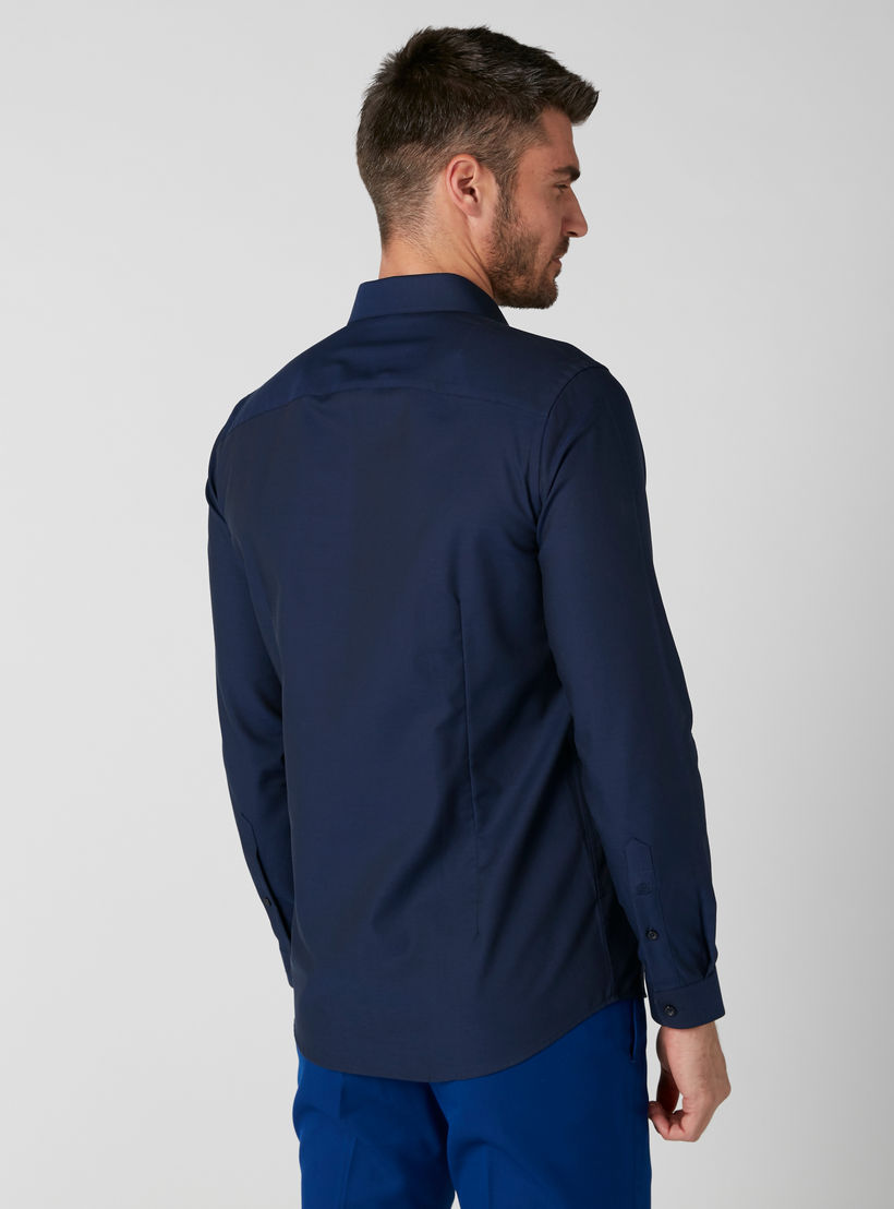 قميص مستدام سليم فيت بأكمام طويلة وأزرار-men-clothing-shirts-image-2