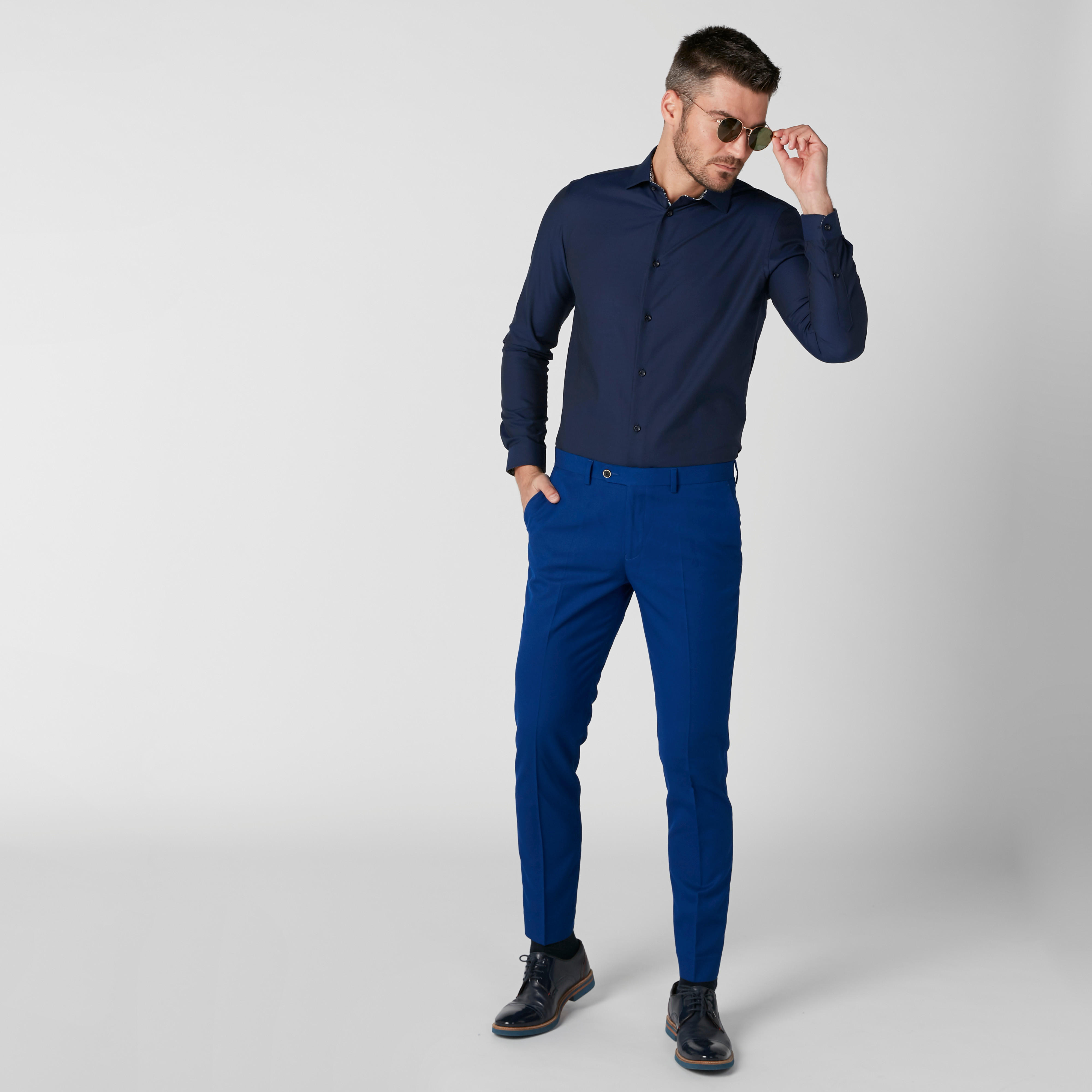 قميص مستدام سليم فيت بأكمام طويلة وأزرار-men-clothing-shirts-image-4